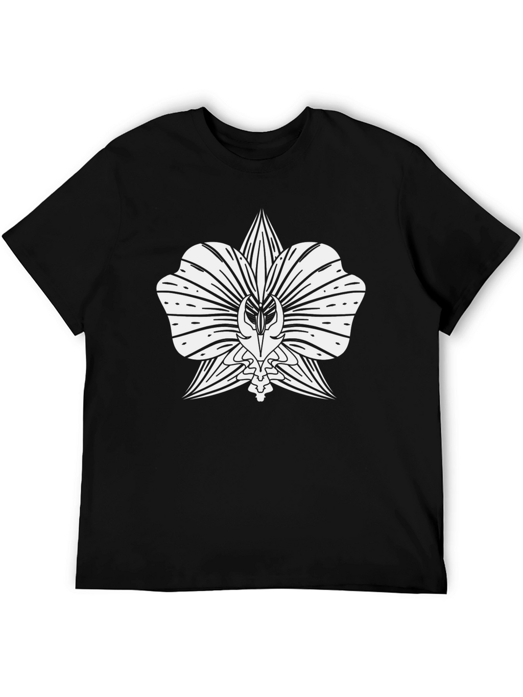 Orchid Graphic Tee - Black Cotton Comfort