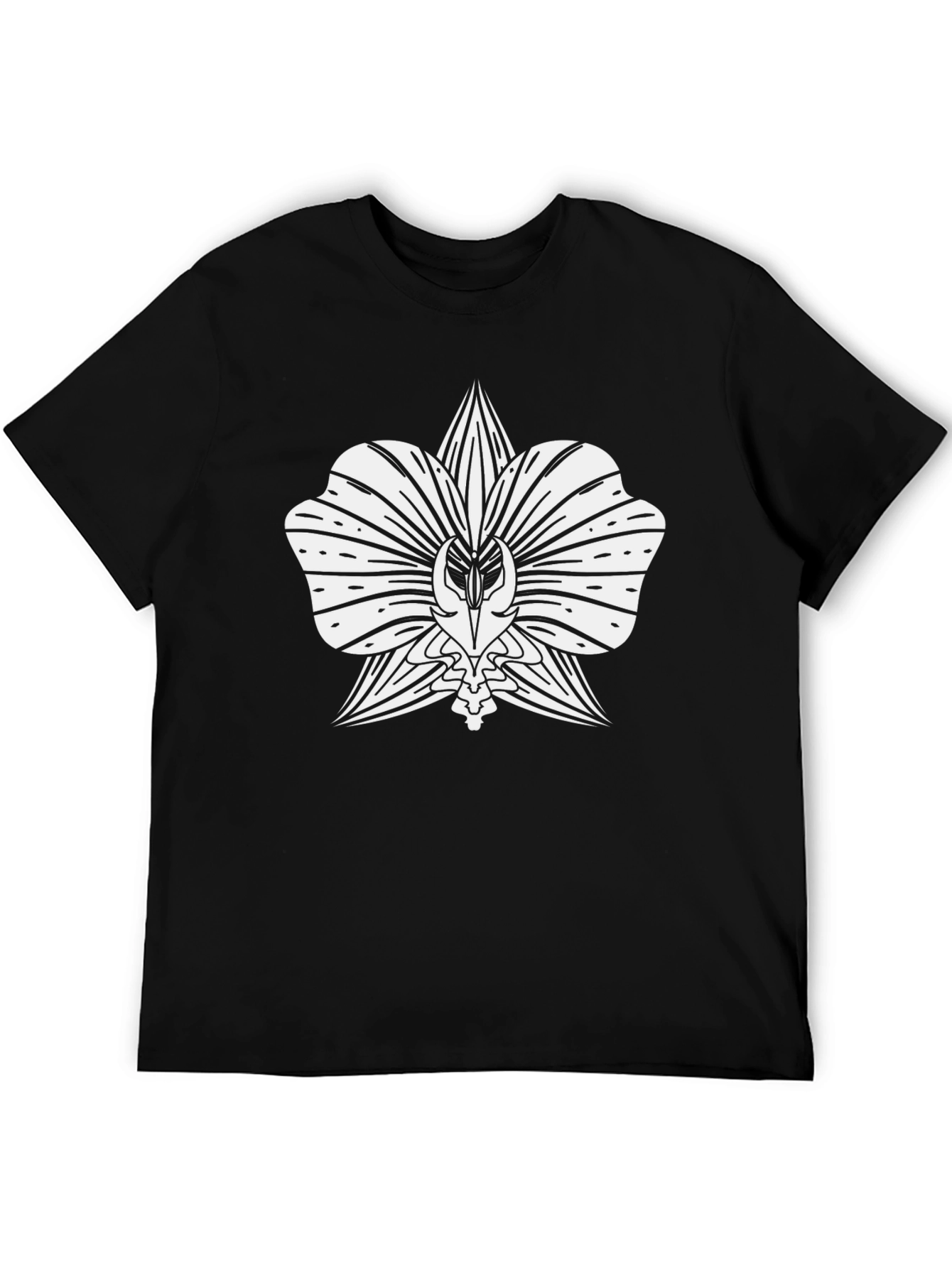 Orchid Graphic Tee - Black Cotton Comfort
