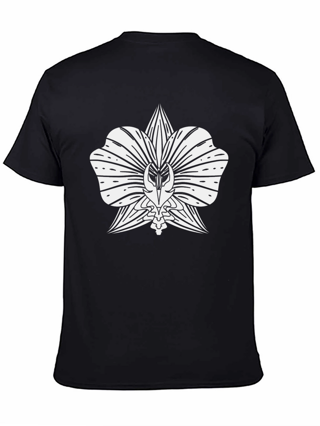 Orchid Graphic Tee - Black Cotton Comfort