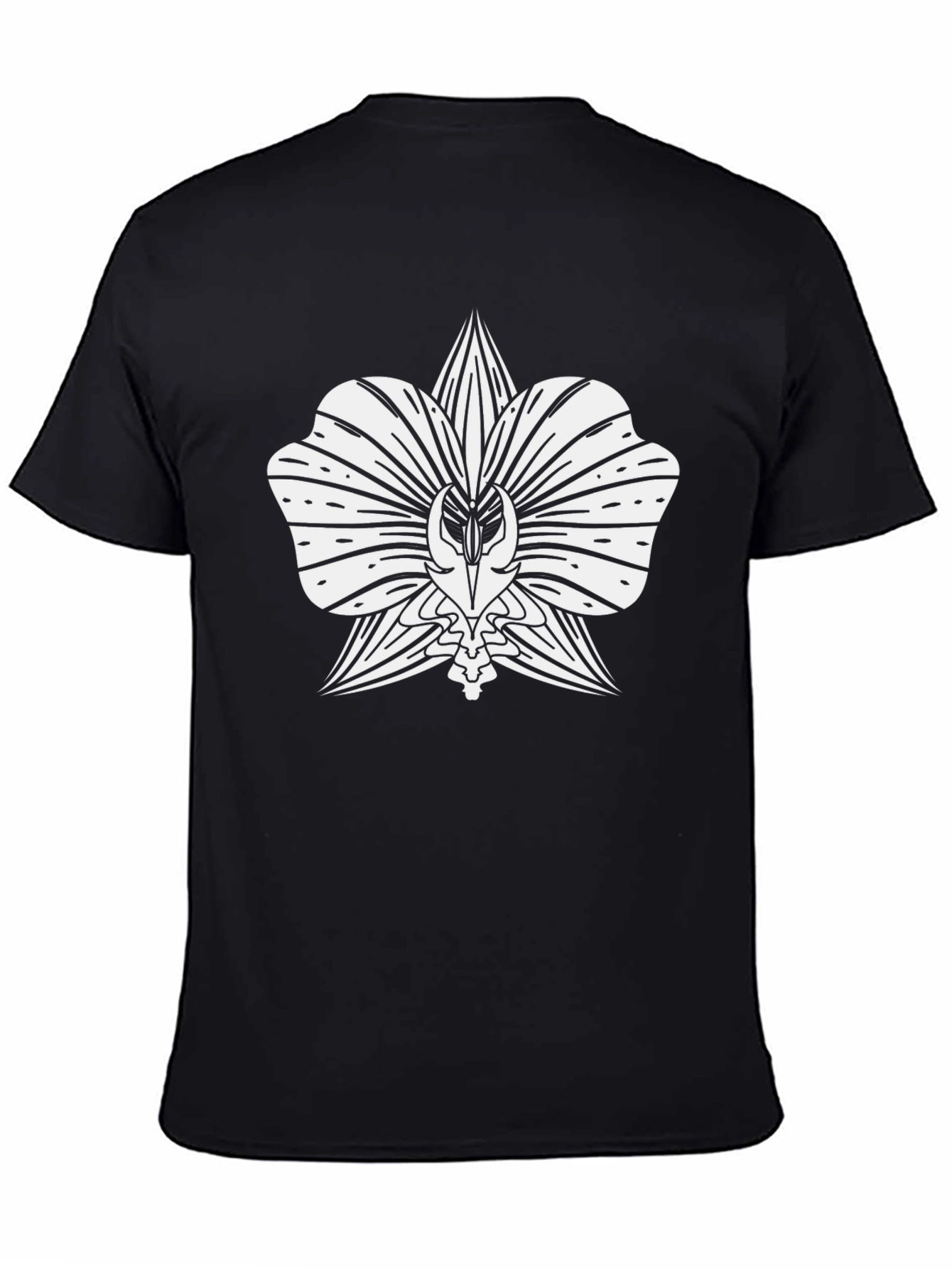 Orchid Graphic Tee - Black Cotton Comfort