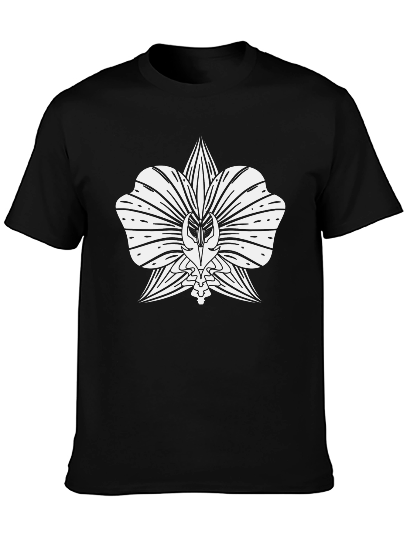 Orchid Graphic Tee - Black Cotton Comfort