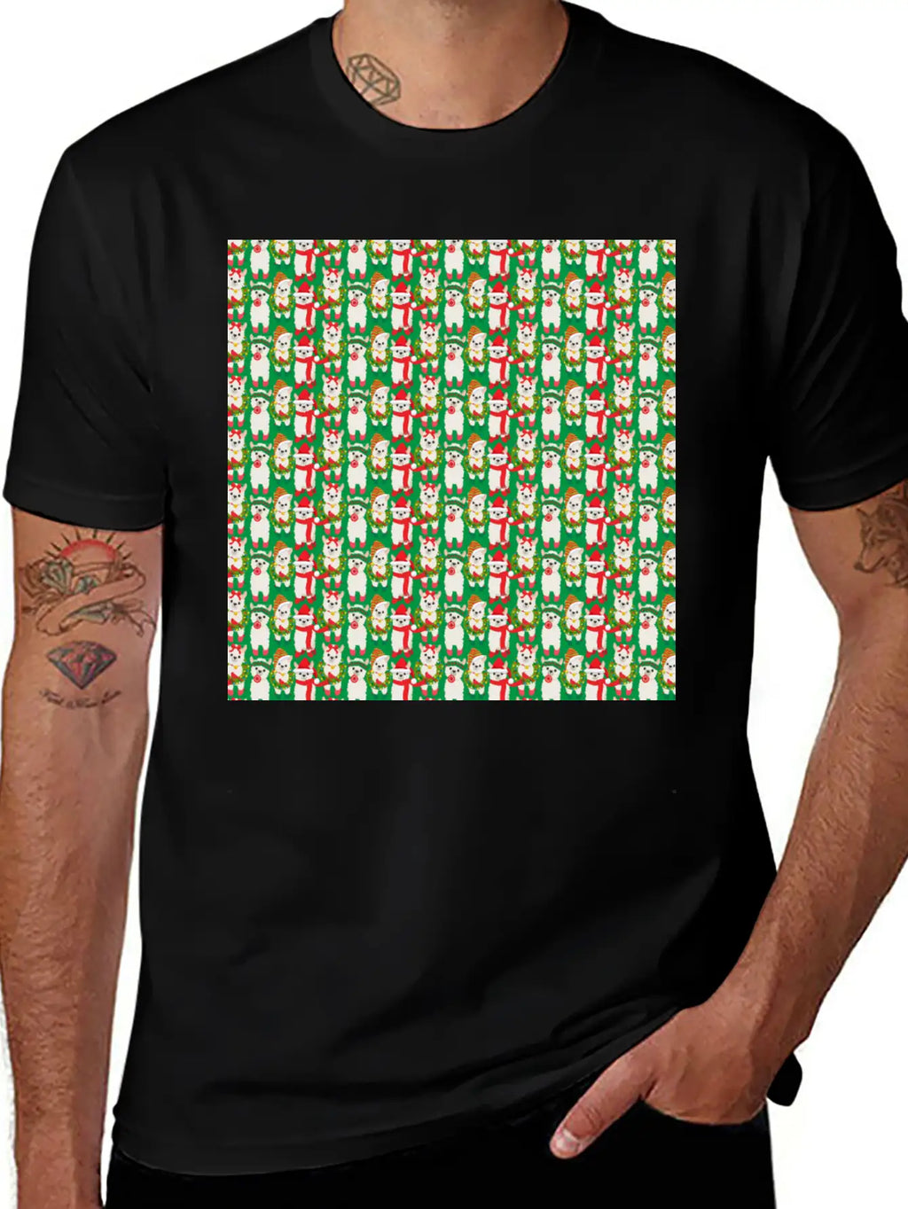 Llama Christmas Pattern For Desert Kids Timeless Short Sleeve Tee – Comfy And Minimalist Design
