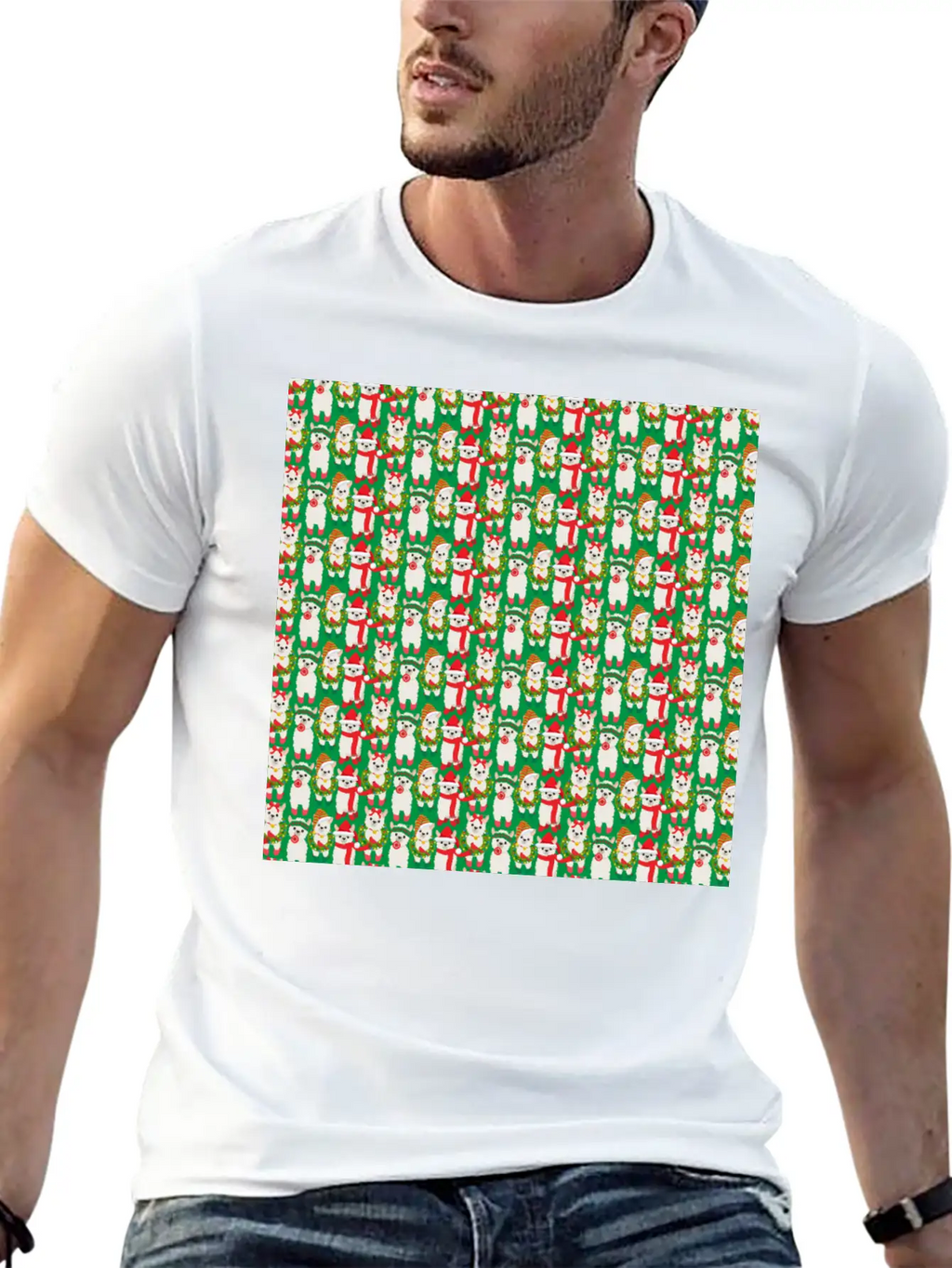 Llama Christmas Pattern For Desert Kids Timeless Short Sleeve Tee – Comfy And Minimalist Design