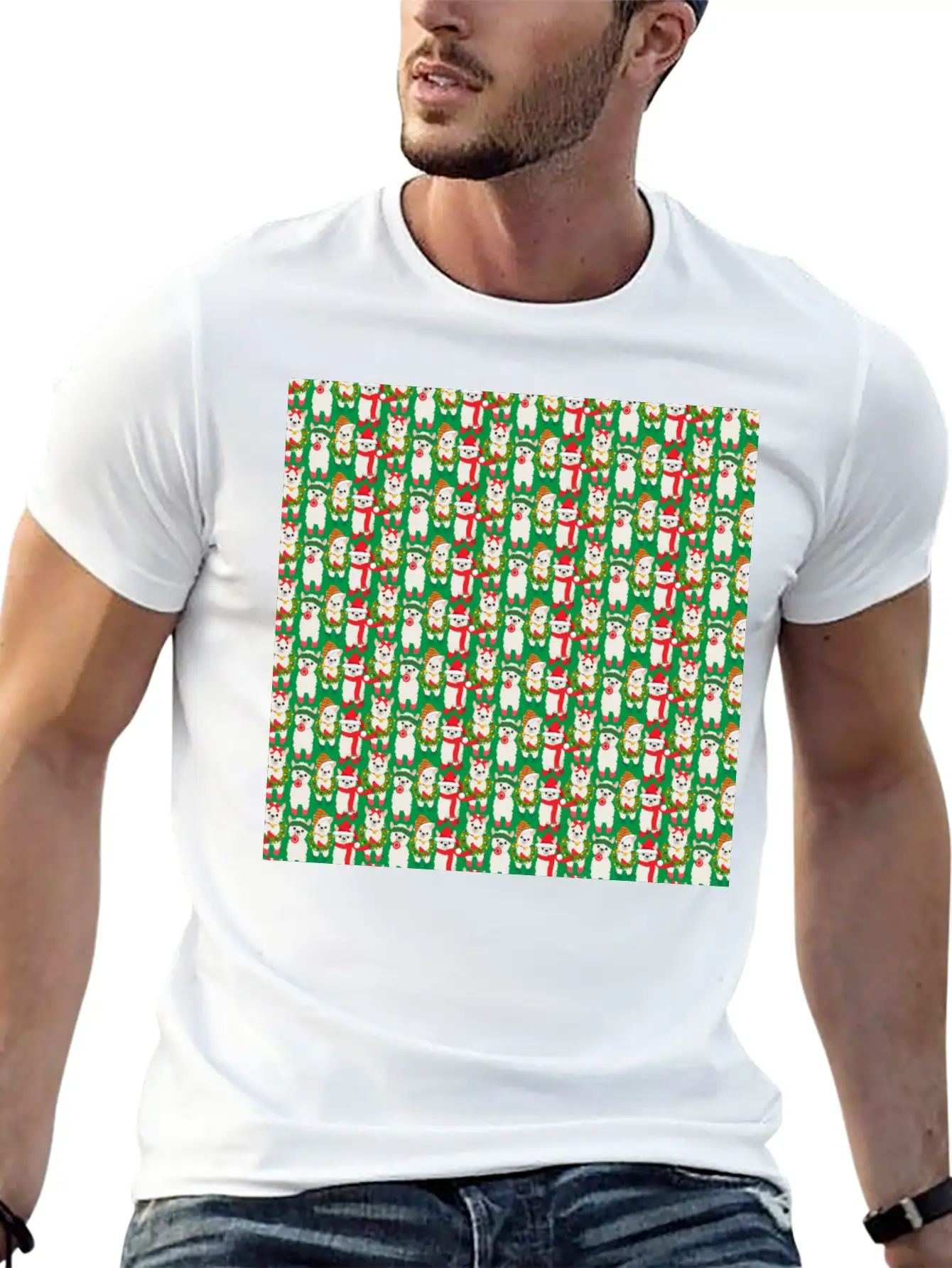 Llama Christmas Pattern For Desert Kids Timeless Short Sleeve Tee – Comfy And Minimalist Design