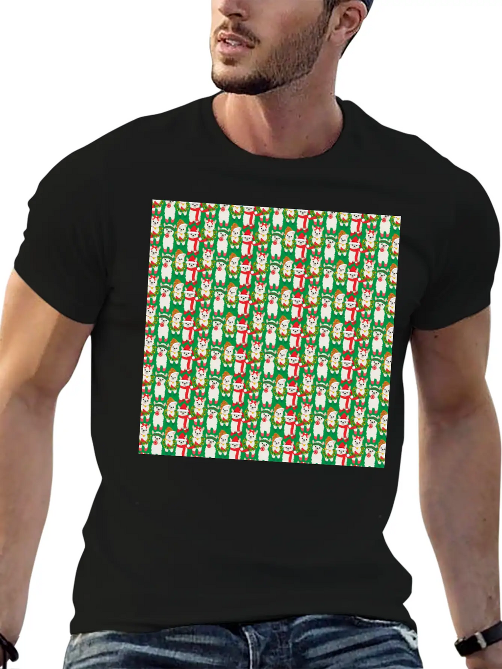 Llama Christmas Pattern For Desert Kids Timeless Short Sleeve Tee – Comfy And Minimalist Design