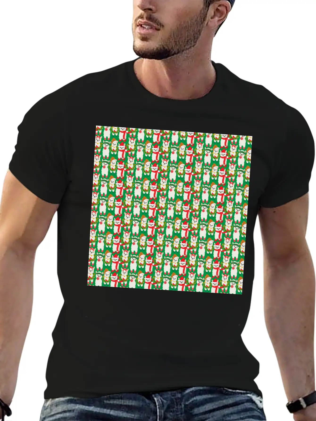Llama Christmas Pattern For Desert Kids Timeless Short Sleeve Tee – Comfy And Minimalist Design