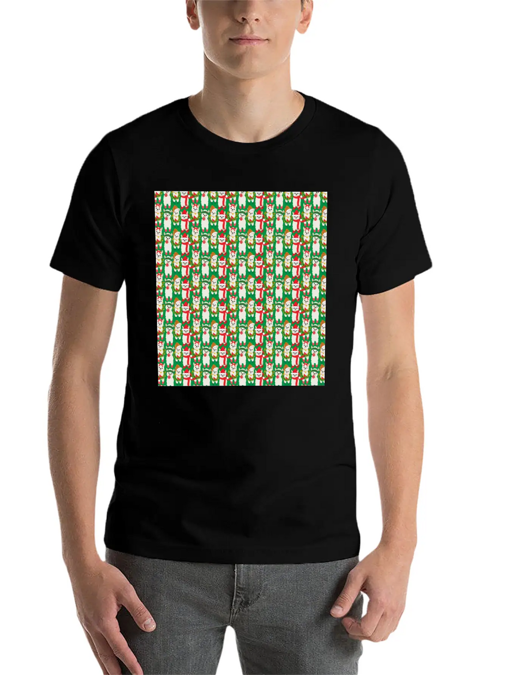 Llama Christmas Pattern For Desert Kids Timeless Short Sleeve Tee – Comfy And Minimalist Design