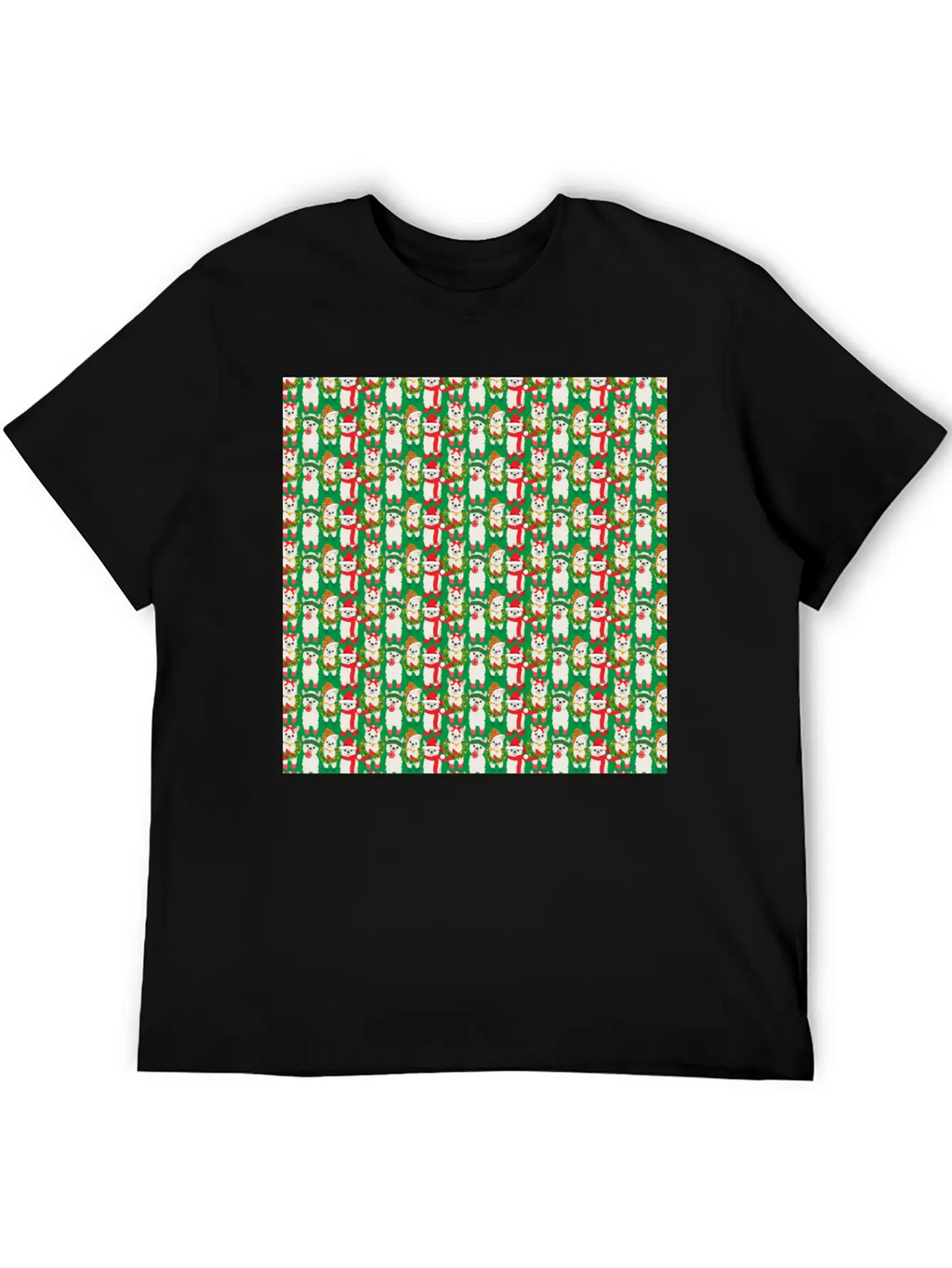 Llama Christmas Pattern For Desert Kids Timeless Short Sleeve Tee – Comfy And Minimalist Design