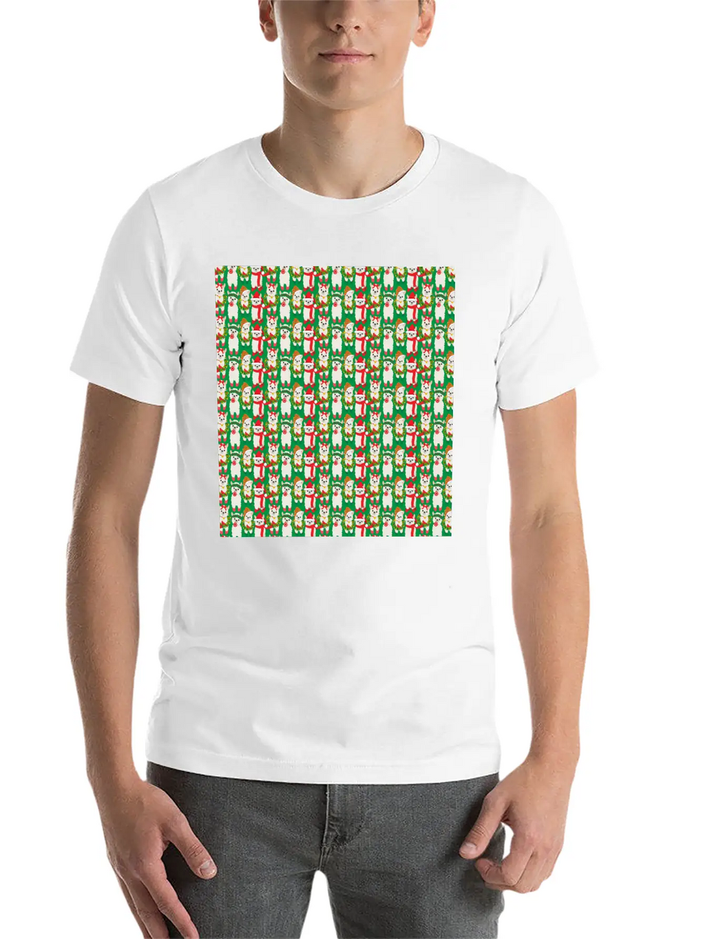 Llama Christmas Pattern For Desert Kids Timeless Short Sleeve Tee – Comfy And Minimalist Design