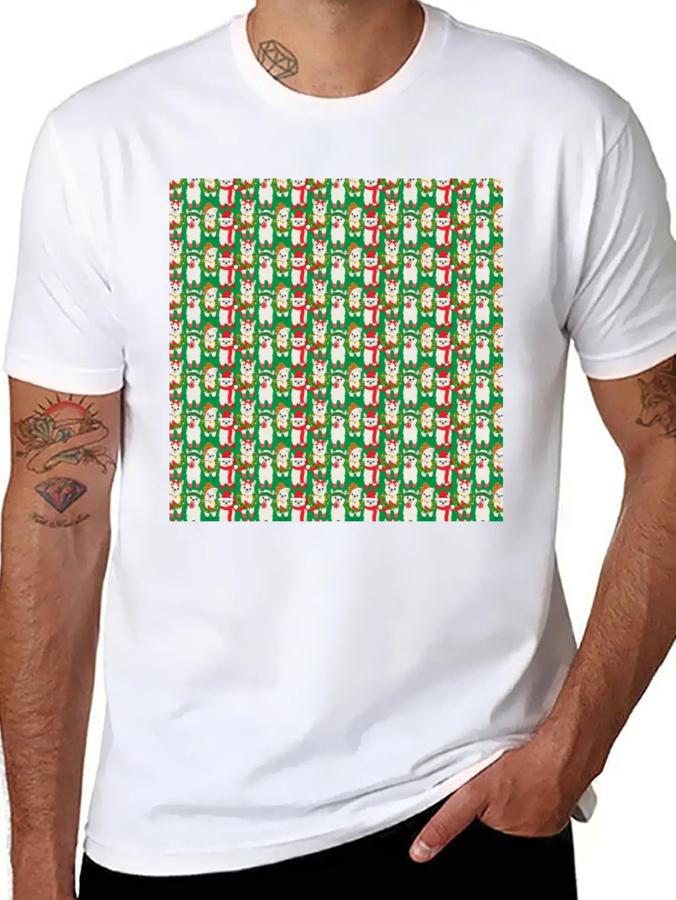 Llama Christmas Pattern For Desert Kids Timeless Short Sleeve Tee – Comfy And Minimalist Design