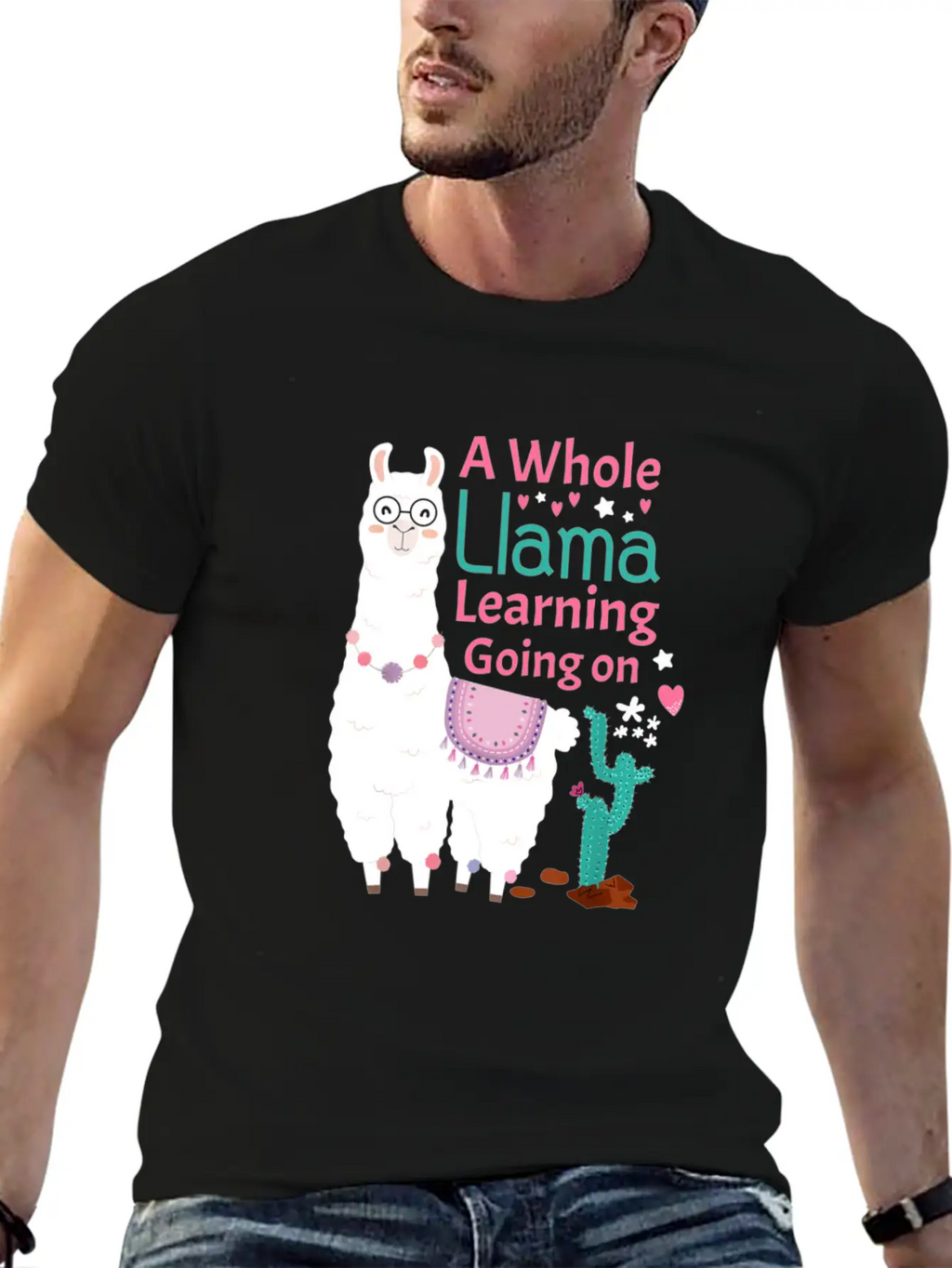 Llama Shirt A Whole Llama Learning Going On Teache Relaxed Everyday Tee – Lightweight And Durable Cotton