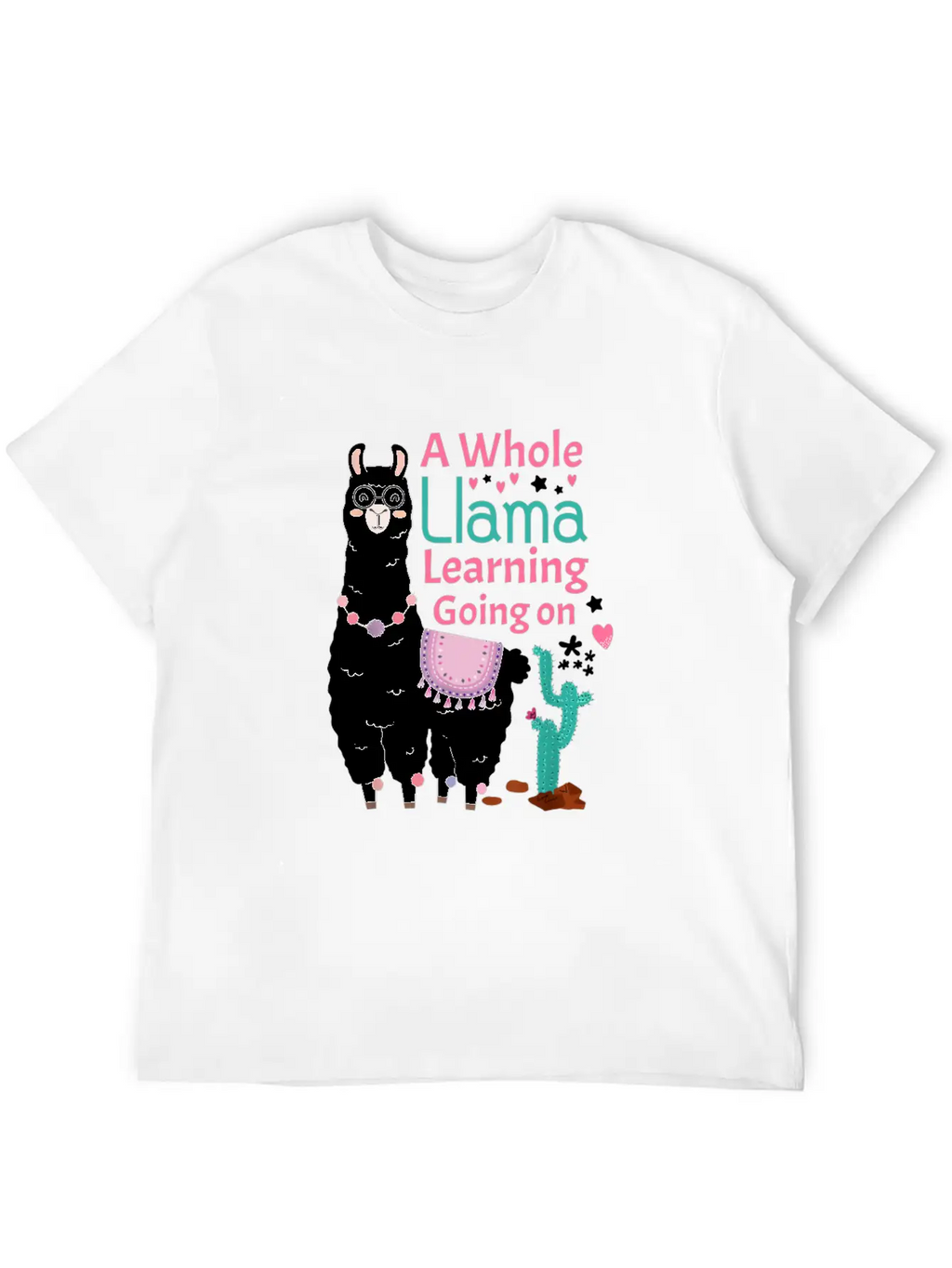 Llama Shirt A Whole Llama Learning Going On Teache Relaxed Everyday Tee – Lightweight And Durable Cotton