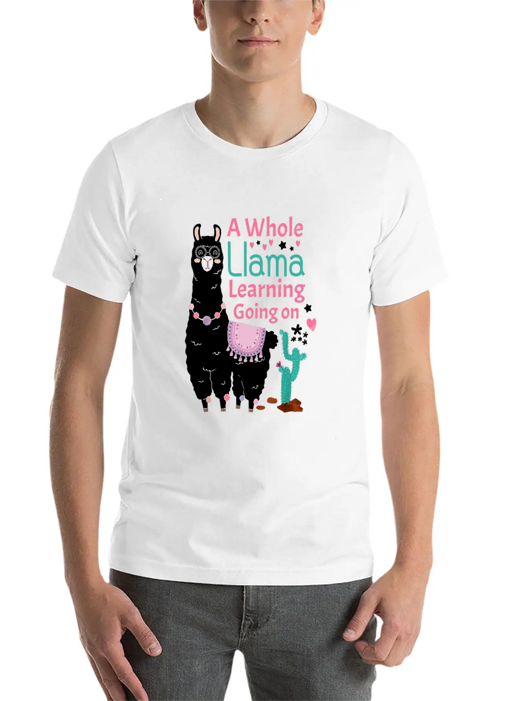 Llama Shirt A Whole Llama Learning Going On Teache Relaxed Everyday Tee – Lightweight And Durable Cotton