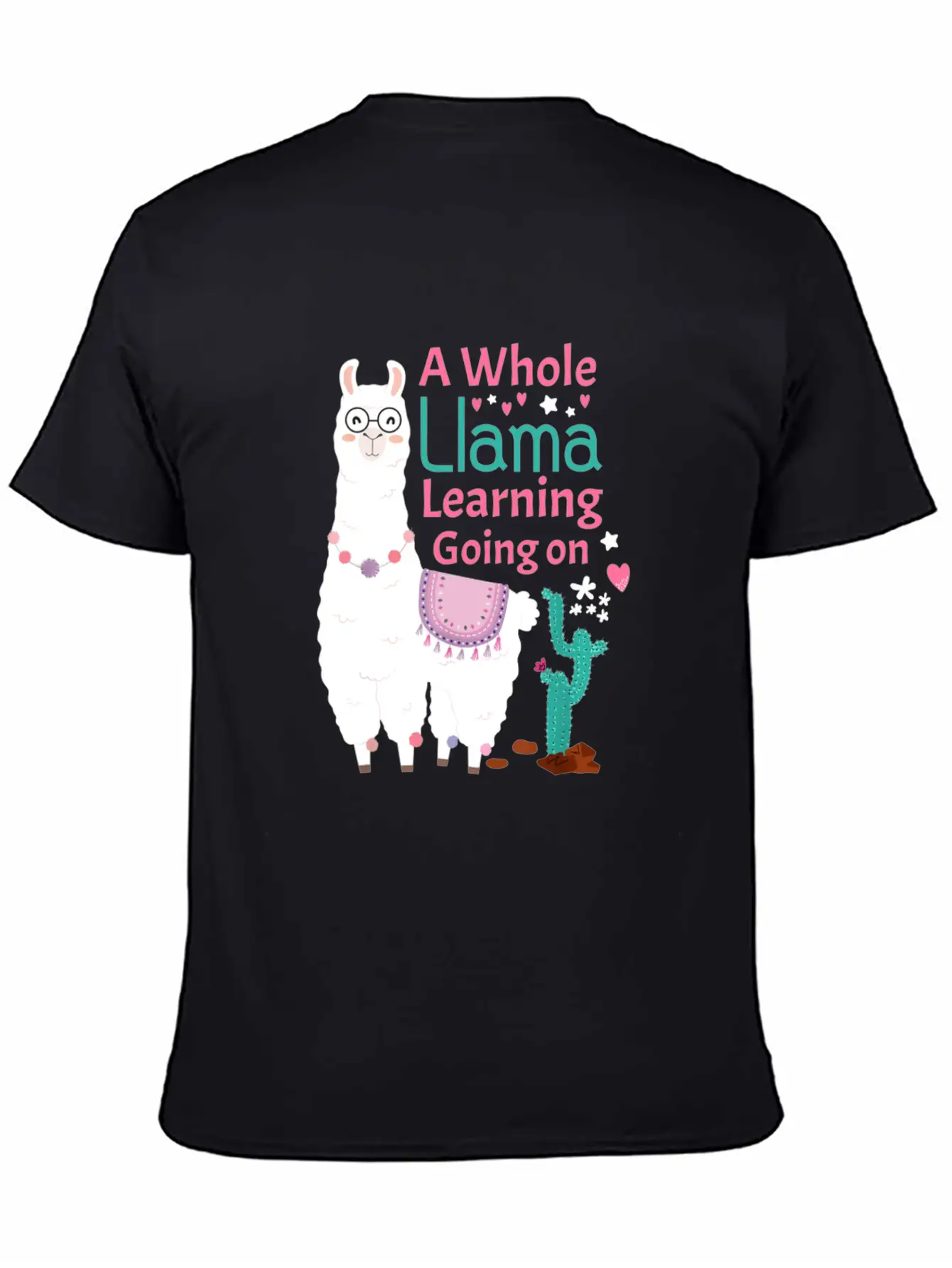 Llama Shirt A Whole Llama Learning Going On Teache Relaxed Everyday Tee – Lightweight And Durable Cotton