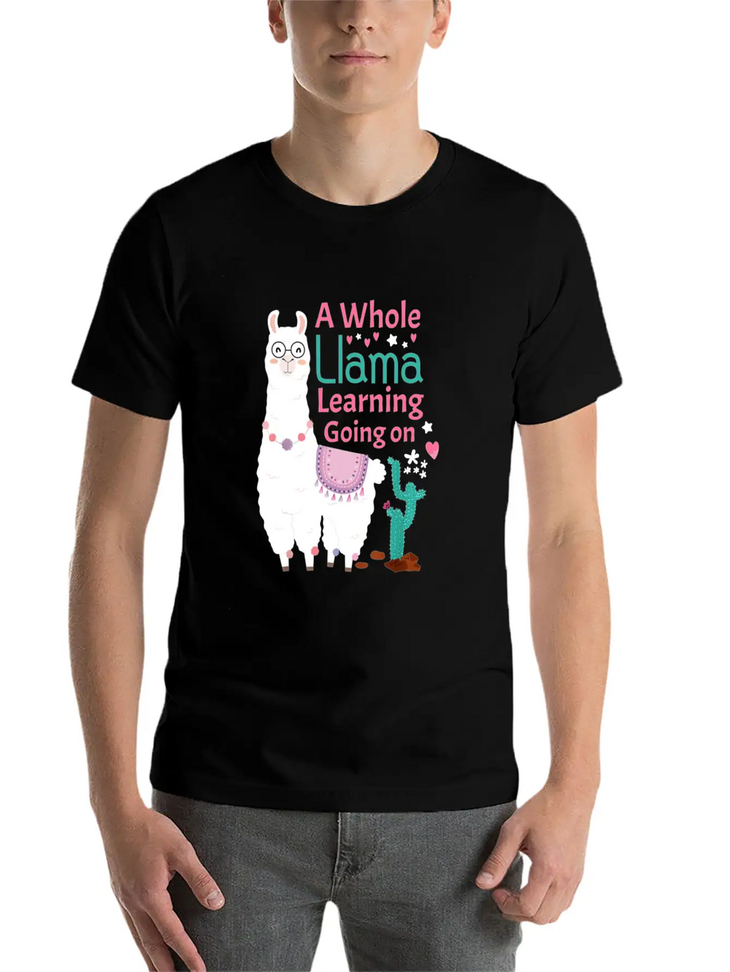 Llama Shirt A Whole Llama Learning Going On Teache Relaxed Everyday Tee – Lightweight And Durable Cotton