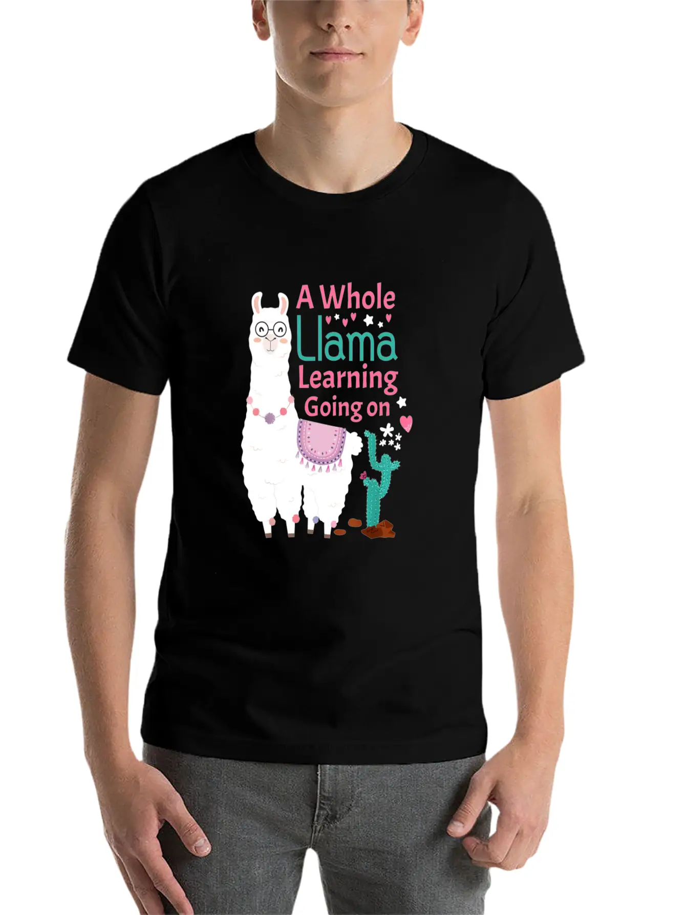 Llama Shirt A Whole Llama Learning Going On Teache Relaxed Everyday Tee – Lightweight And Durable Cotton