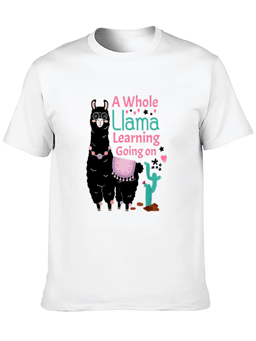 Llama Shirt A Whole Llama Learning Going On Teache Relaxed Everyday Tee – Lightweight And Durable Cotton
