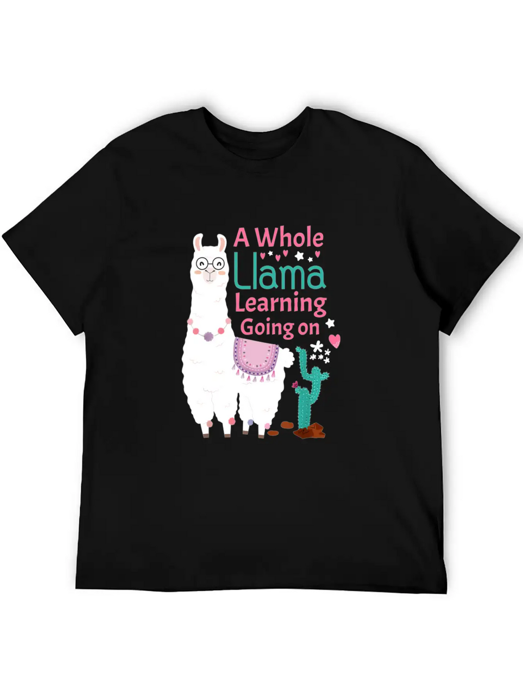 Llama Shirt A Whole Llama Learning Going On Teache Relaxed Everyday Tee – Lightweight And Durable Cotton
