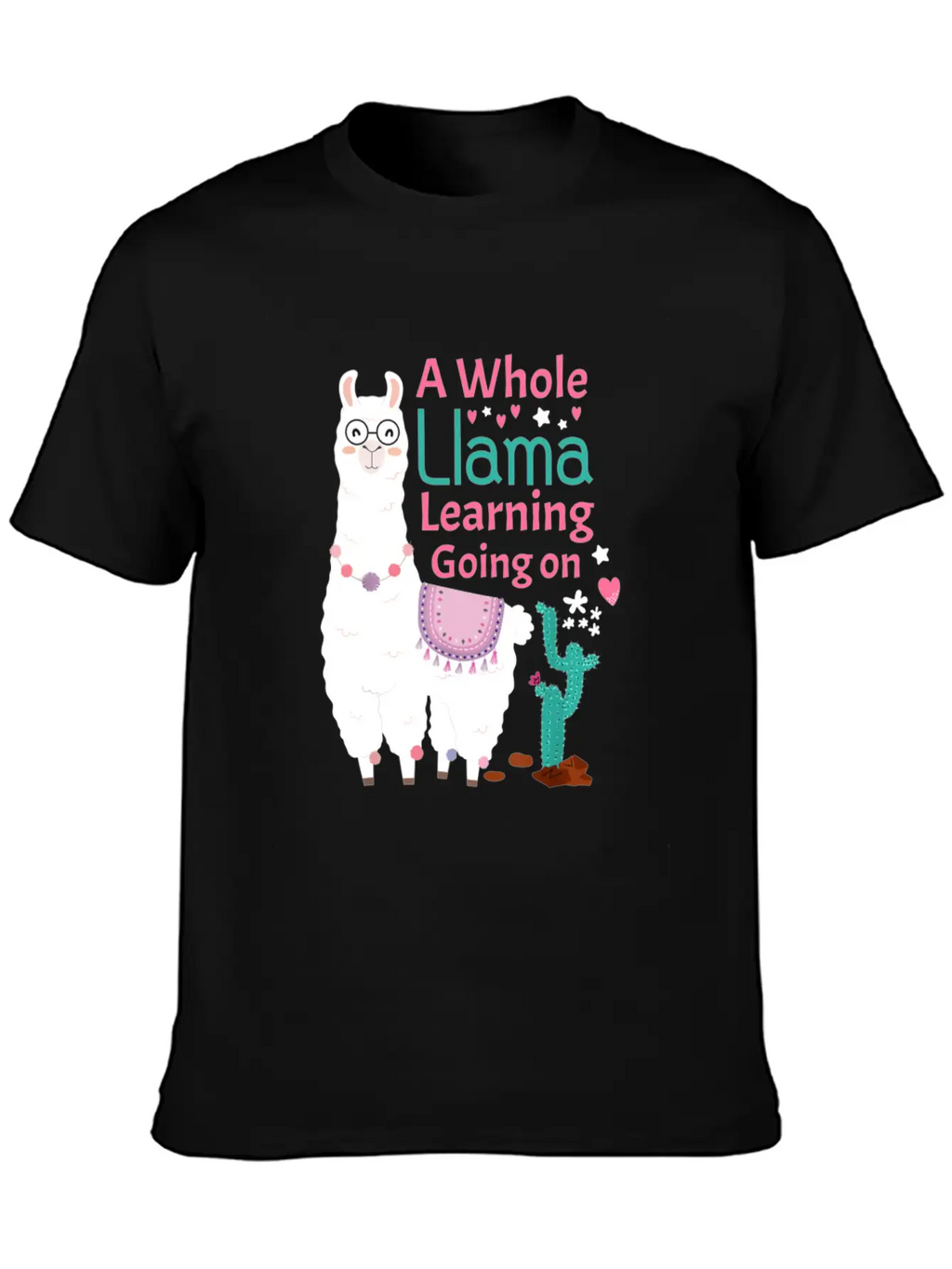 Llama Shirt A Whole Llama Learning Going On Teache Relaxed Everyday Tee – Lightweight And Durable Cotton