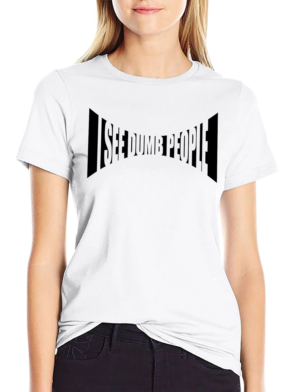 I See Dumb People Graphic T-Shirt - Black