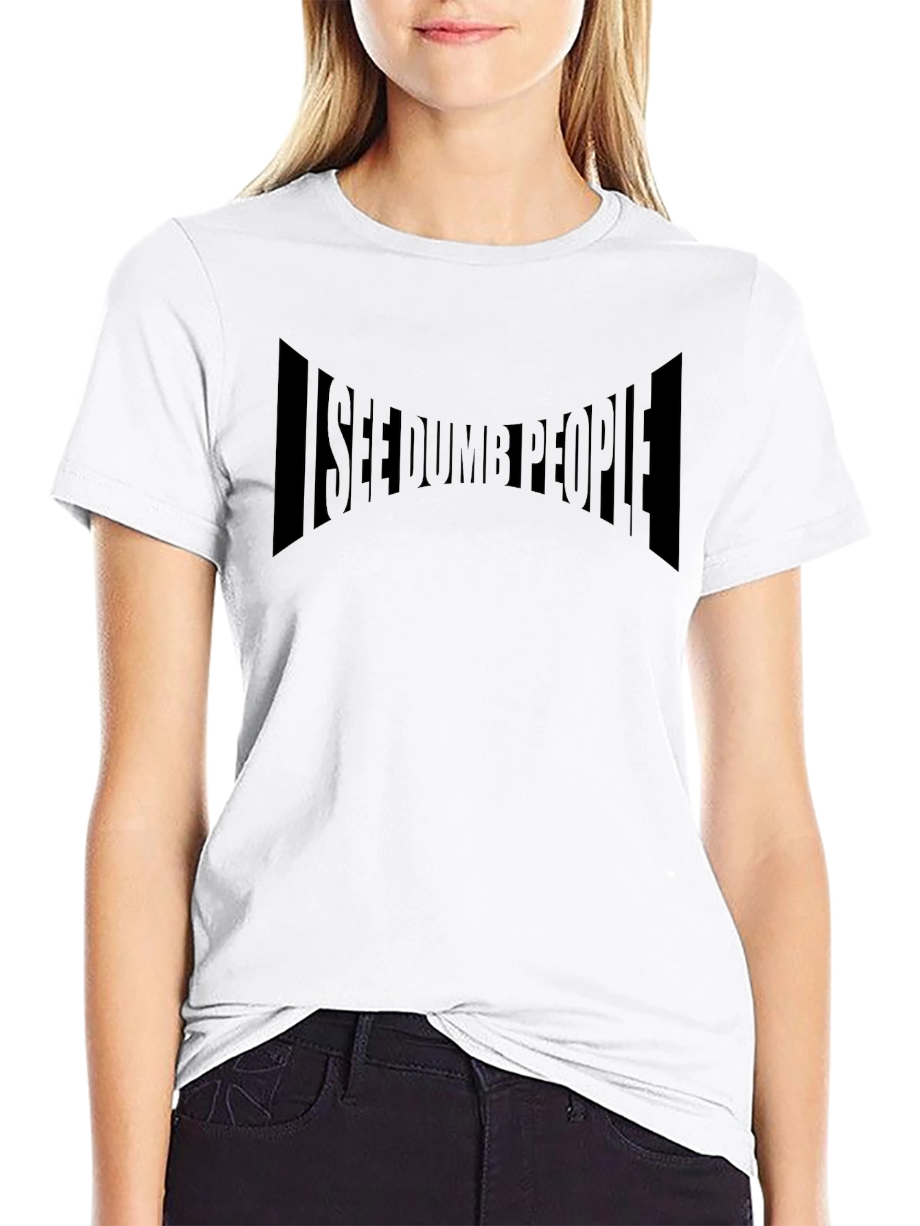 I See Dumb People Graphic T-Shirt - Black