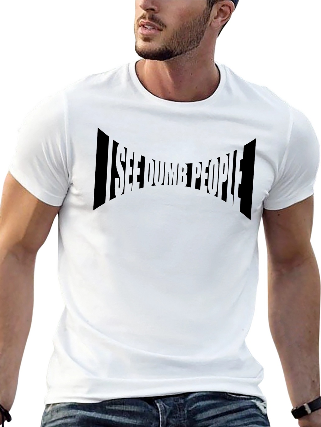 I See Dumb People Graphic T-Shirt - Black