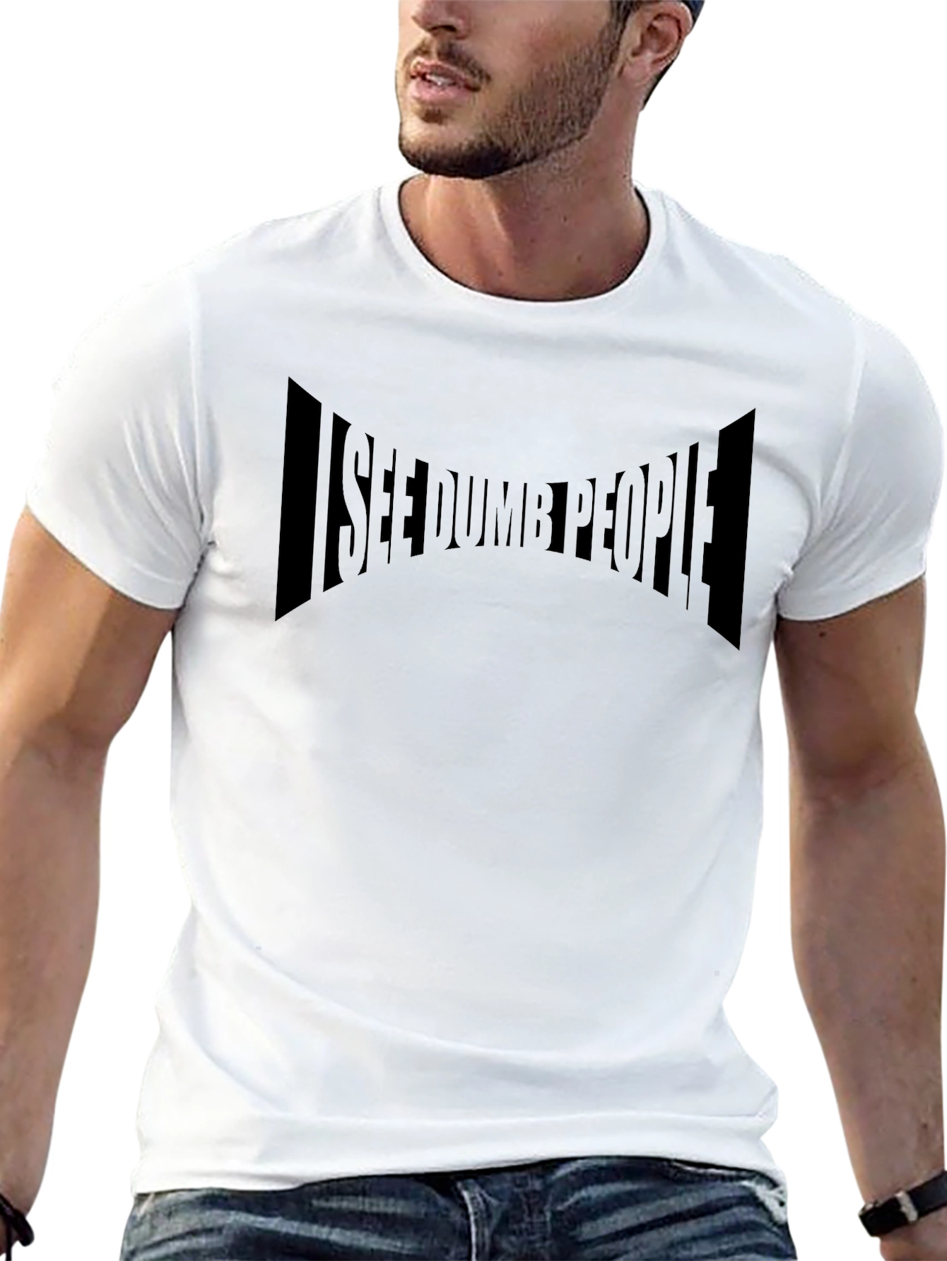 I See Dumb People Graphic T-Shirt - Black
