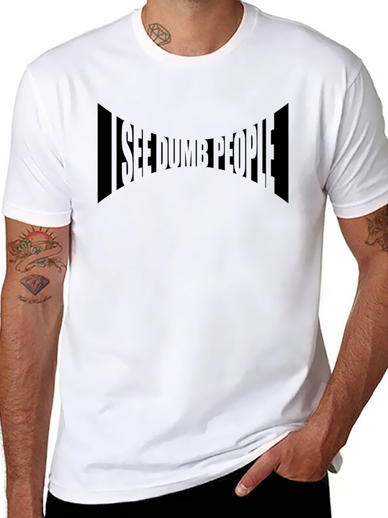 I See Dumb People Graphic T-Shirt - Black