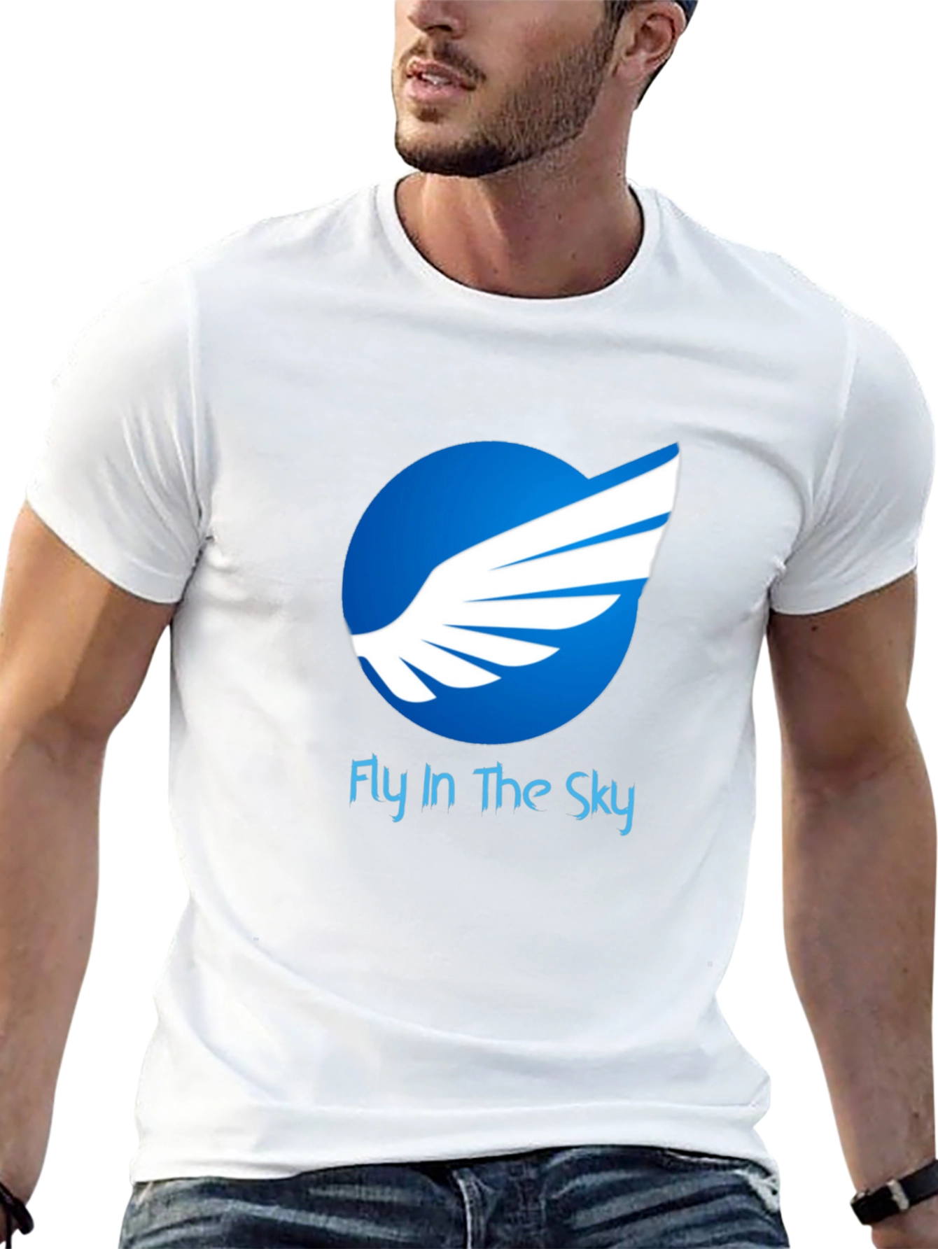 Fly in The Sky Graphic T-Shirt - Premium Cotton Blend