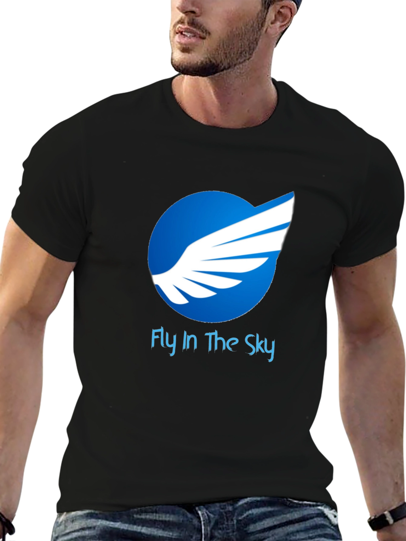 Fly in The Sky Graphic T-Shirt - Premium Cotton Blend