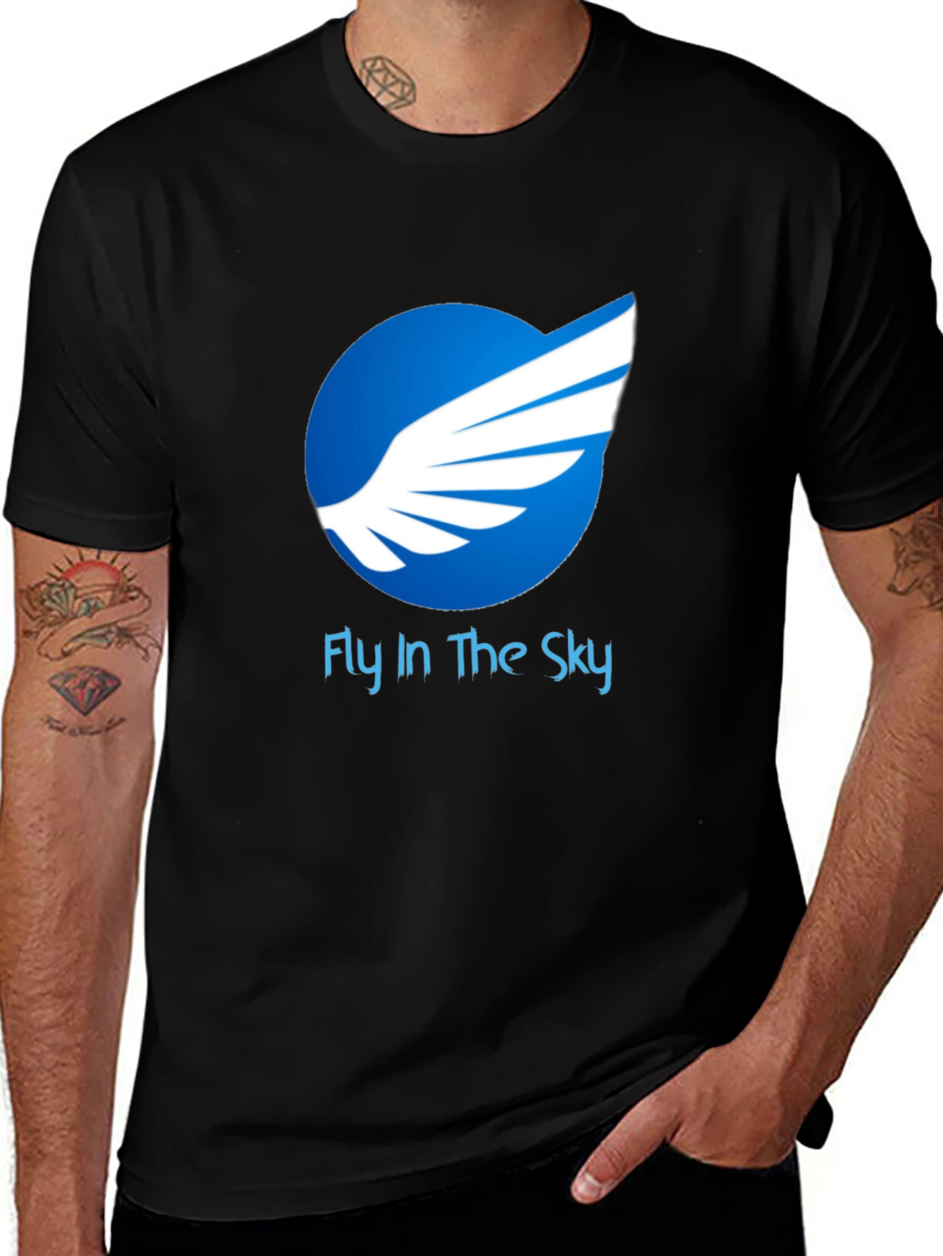 Fly in The Sky Graphic T-Shirt - Premium Cotton Blend