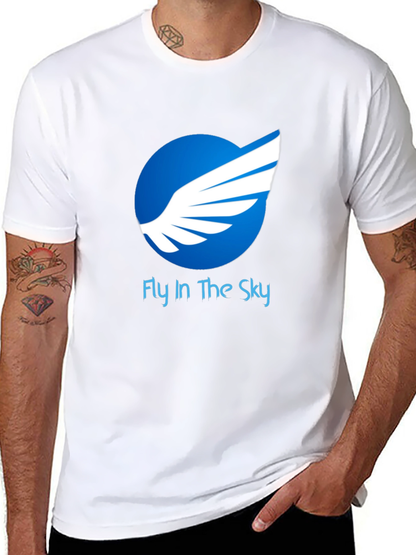 Fly in The Sky Graphic T-Shirt - Premium Cotton Blend