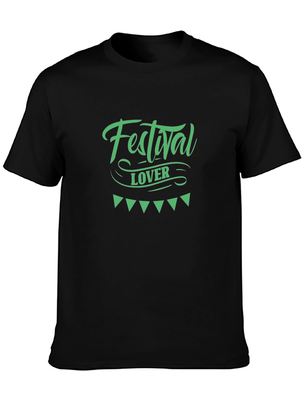 Festival Lover Graphic Tee - Black Cotton T-Shirt