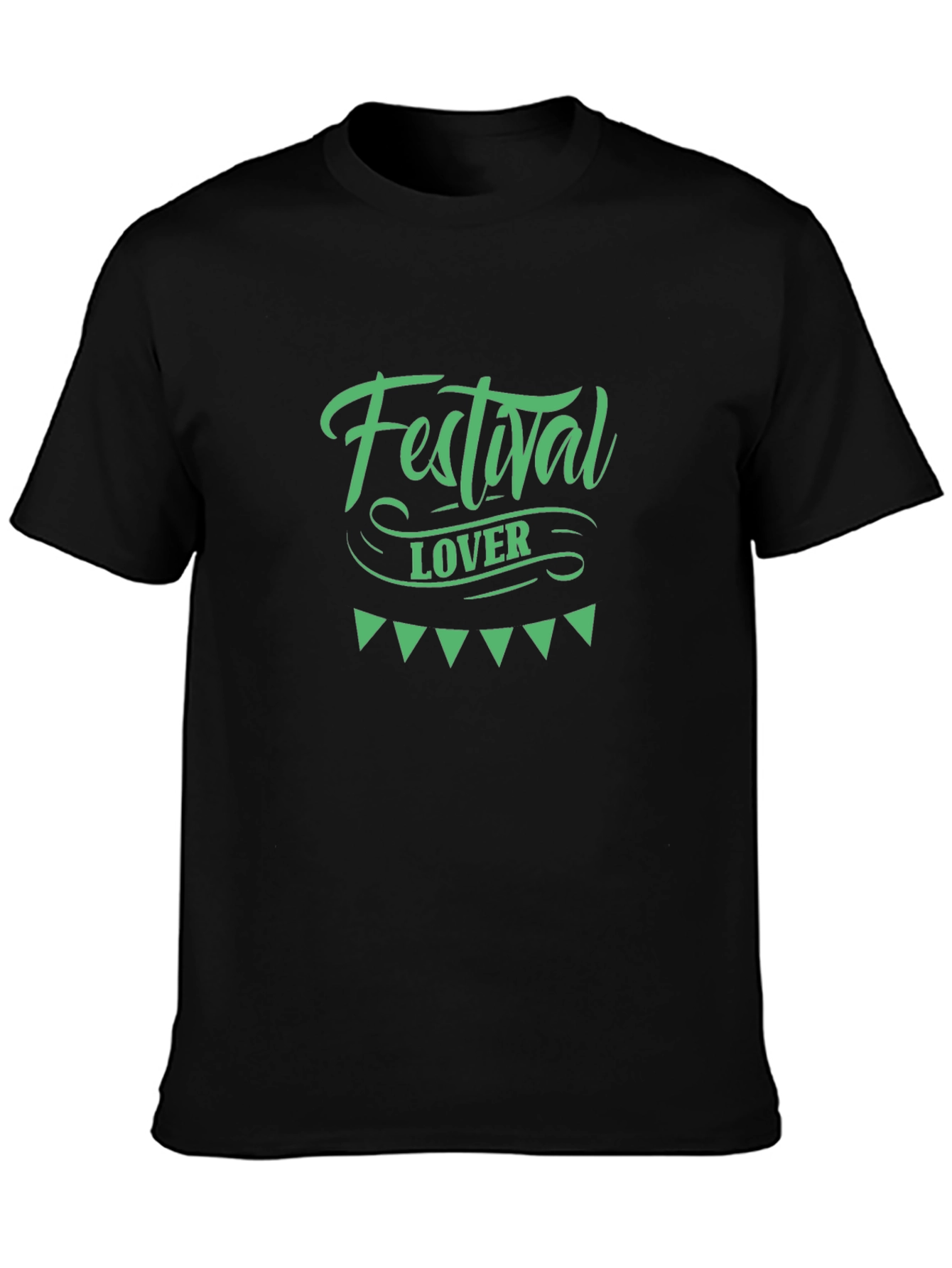 Festival Lover Graphic Tee - Black Cotton T-Shirt