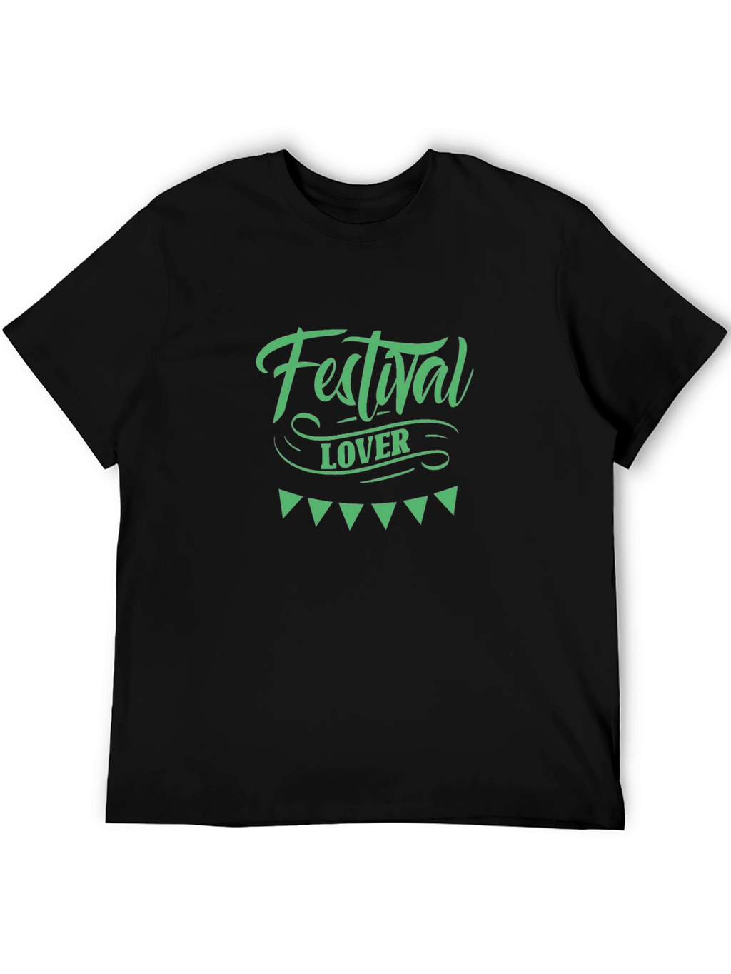 Festival Lover Graphic Tee - Black Cotton T-Shirt