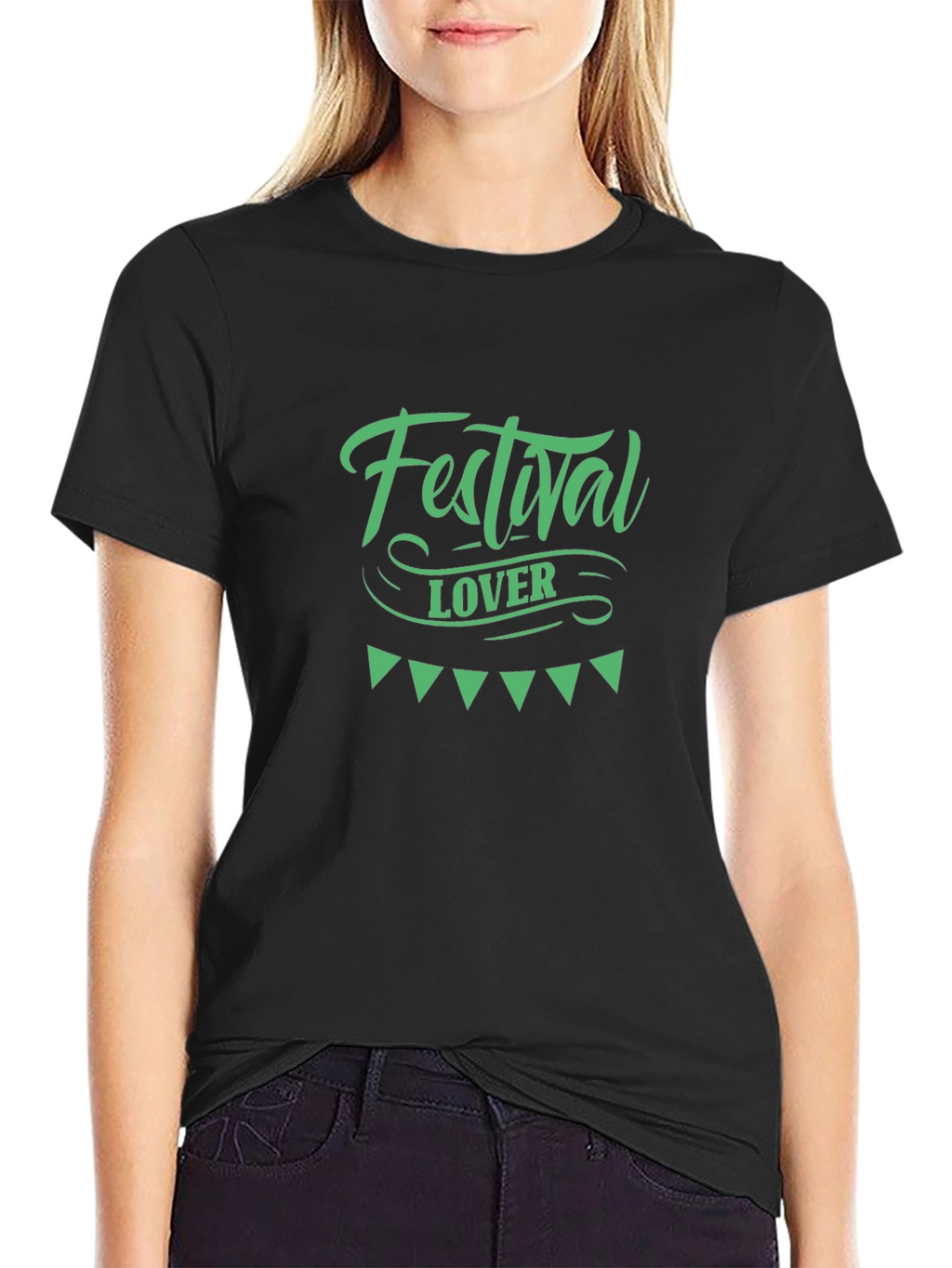 Festival Lover Graphic Tee - Black Cotton T-Shirt