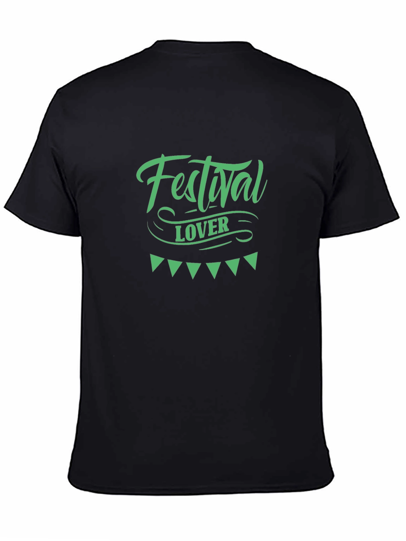 Festival Lover Graphic Tee - Black Cotton T-Shirt