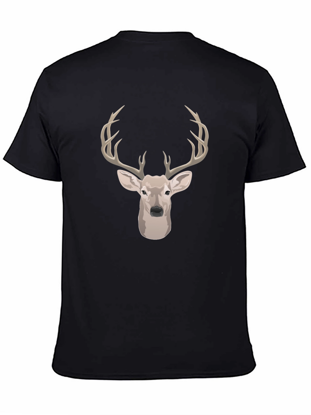 Deer Head Graphic Print Black T-Shirt