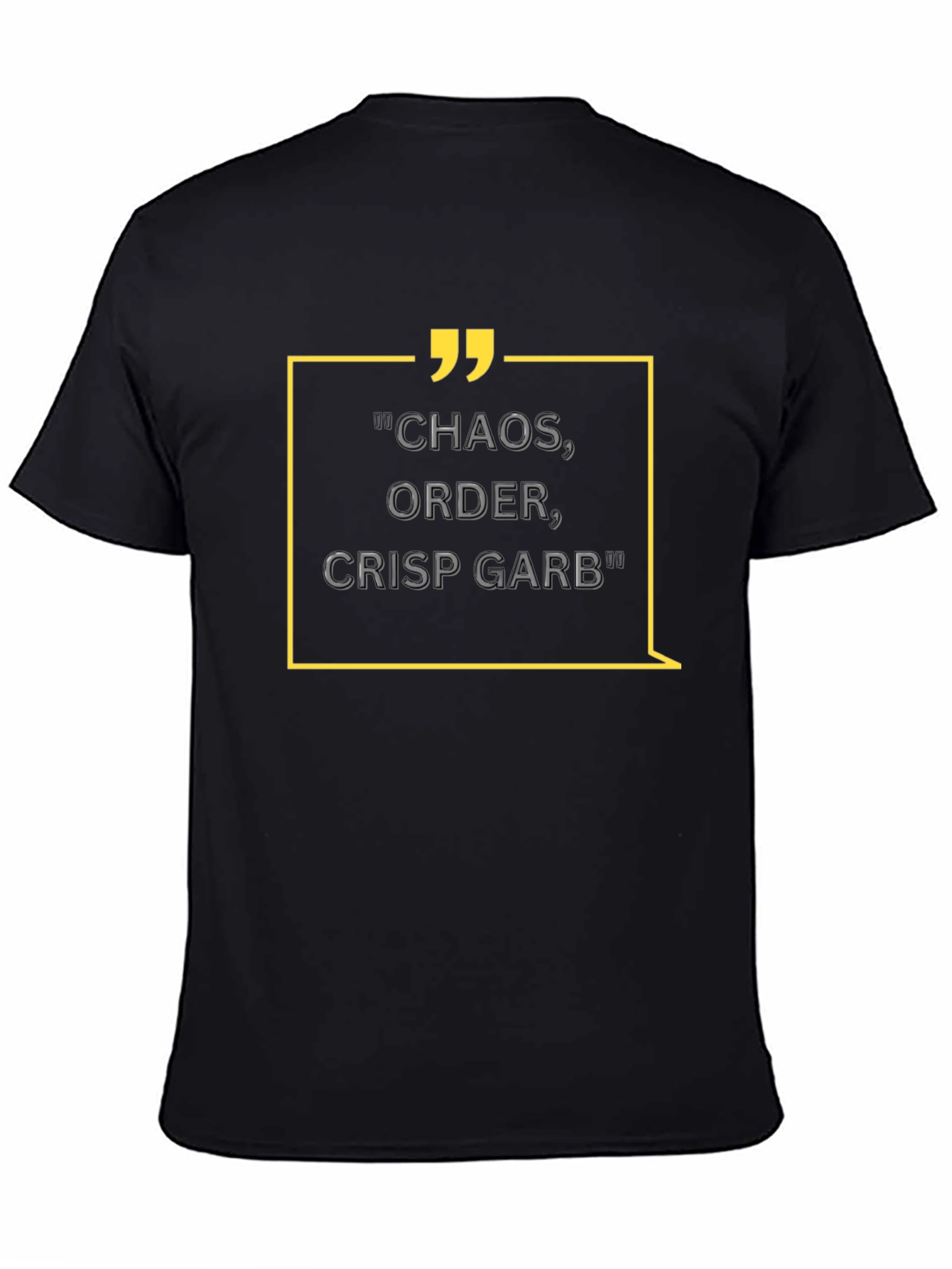 Chaos Order Crisp Garb Mens Black T-Shirt