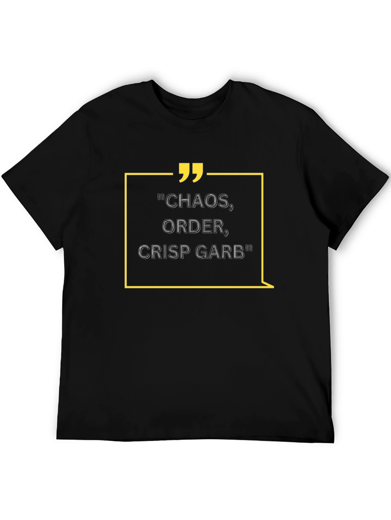 Chaos Order Crisp Garb Mens Black T-Shirt
