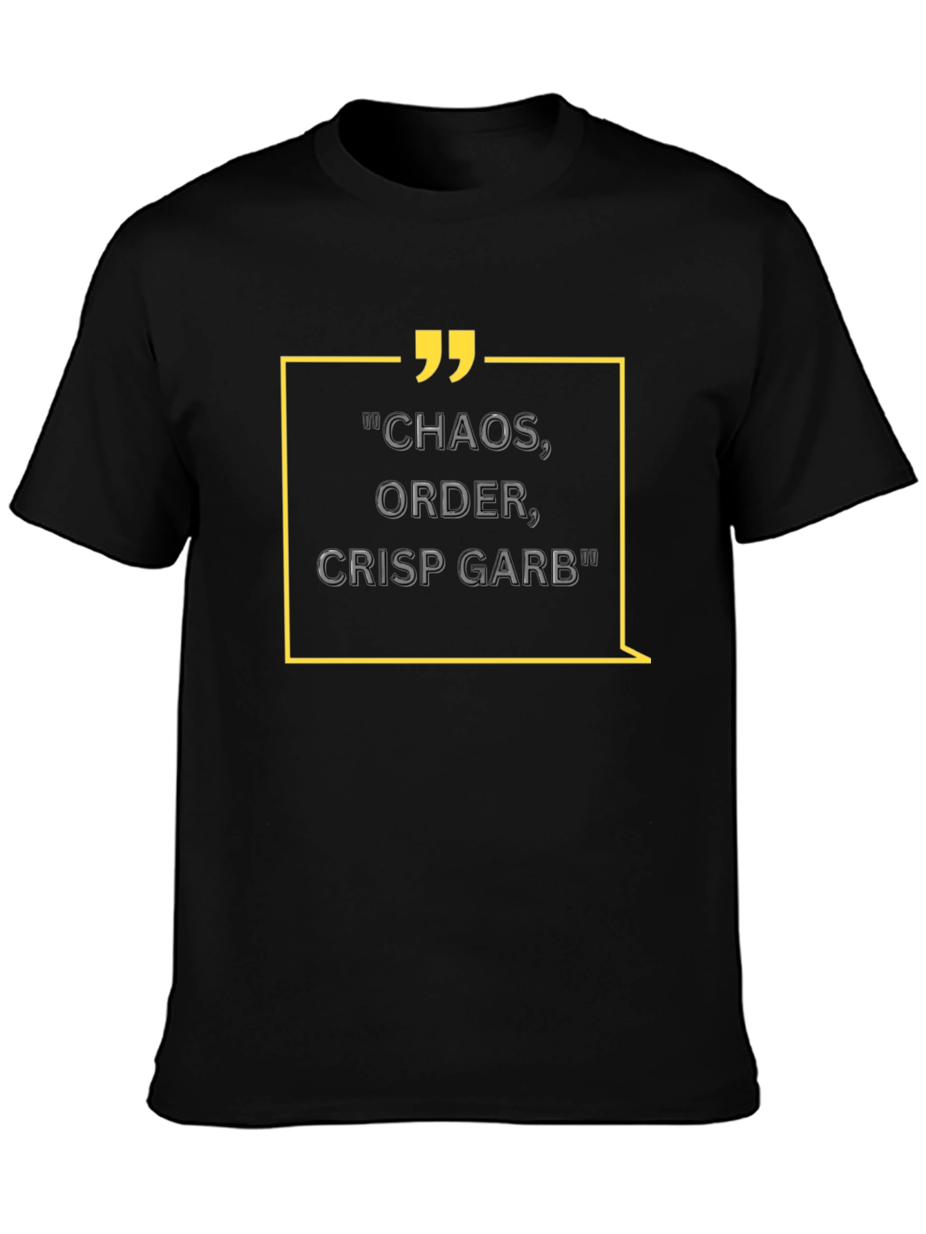 Chaos Order Crisp Garb Mens Black T-Shirt