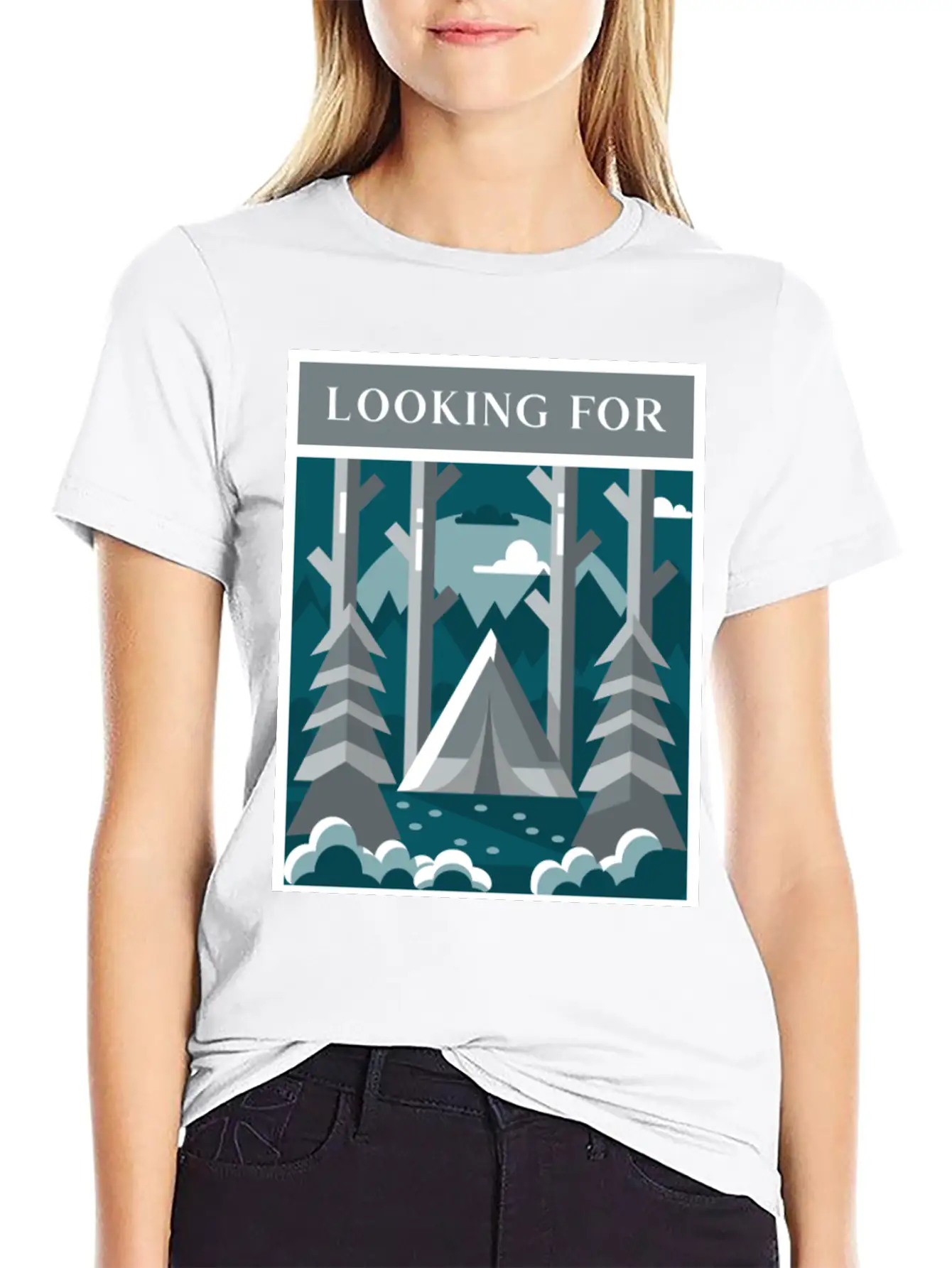 Looking For The Silence Breathable Graphic T-Shirt – Perfect For Casual Days