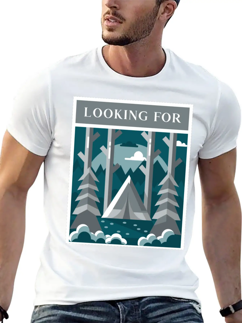 Looking For The Silence Breathable Graphic T-Shirt – Perfect For Casual Days