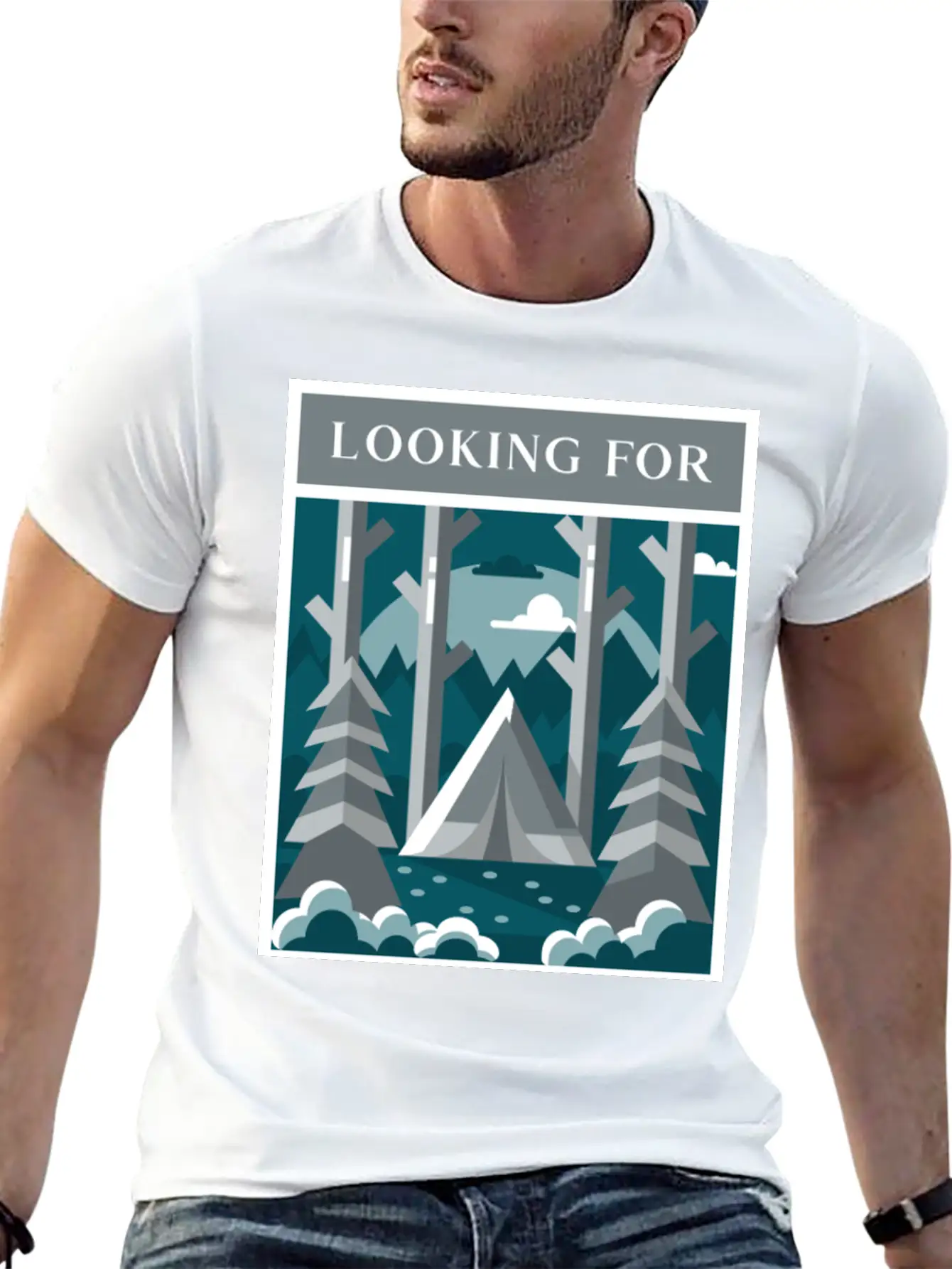 Looking For The Silence Breathable Graphic T-Shirt – Perfect For Casual Days