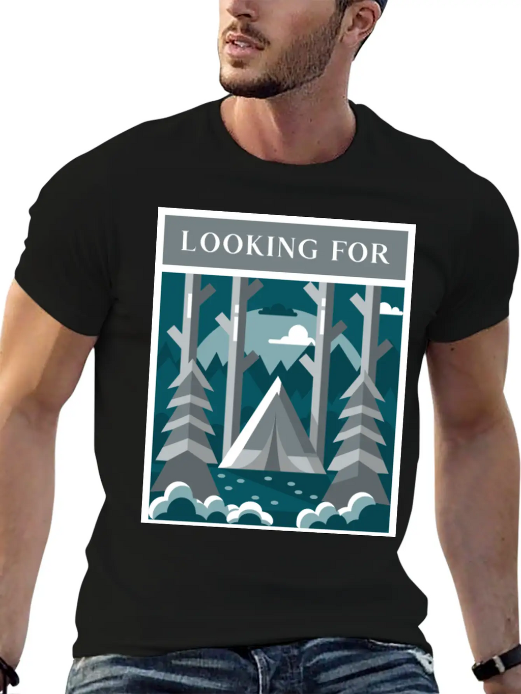 Looking For The Silence Breathable Graphic T-Shirt – Perfect For Casual Days