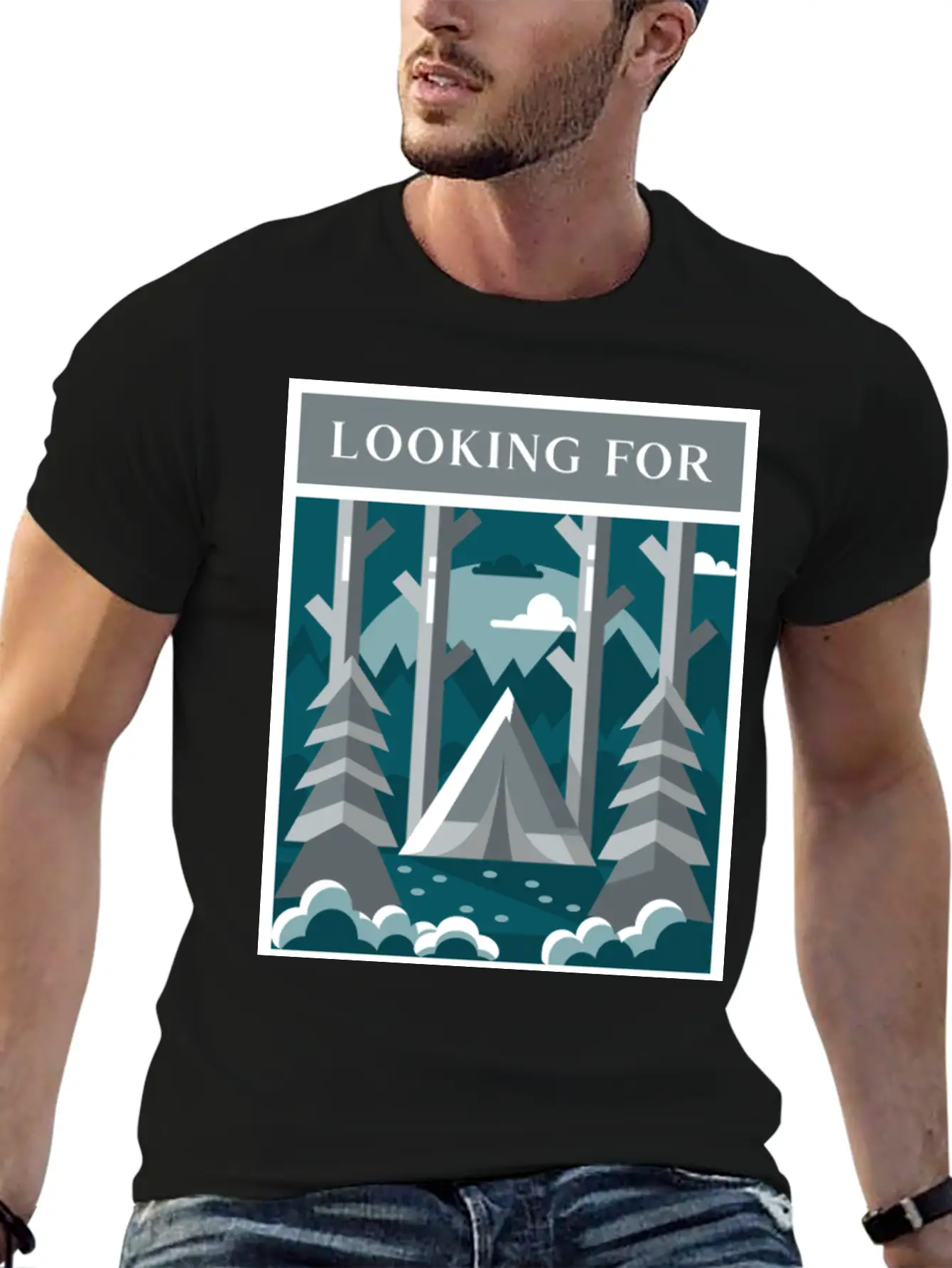 Looking For The Silence Breathable Graphic T-Shirt – Perfect For Casual Days