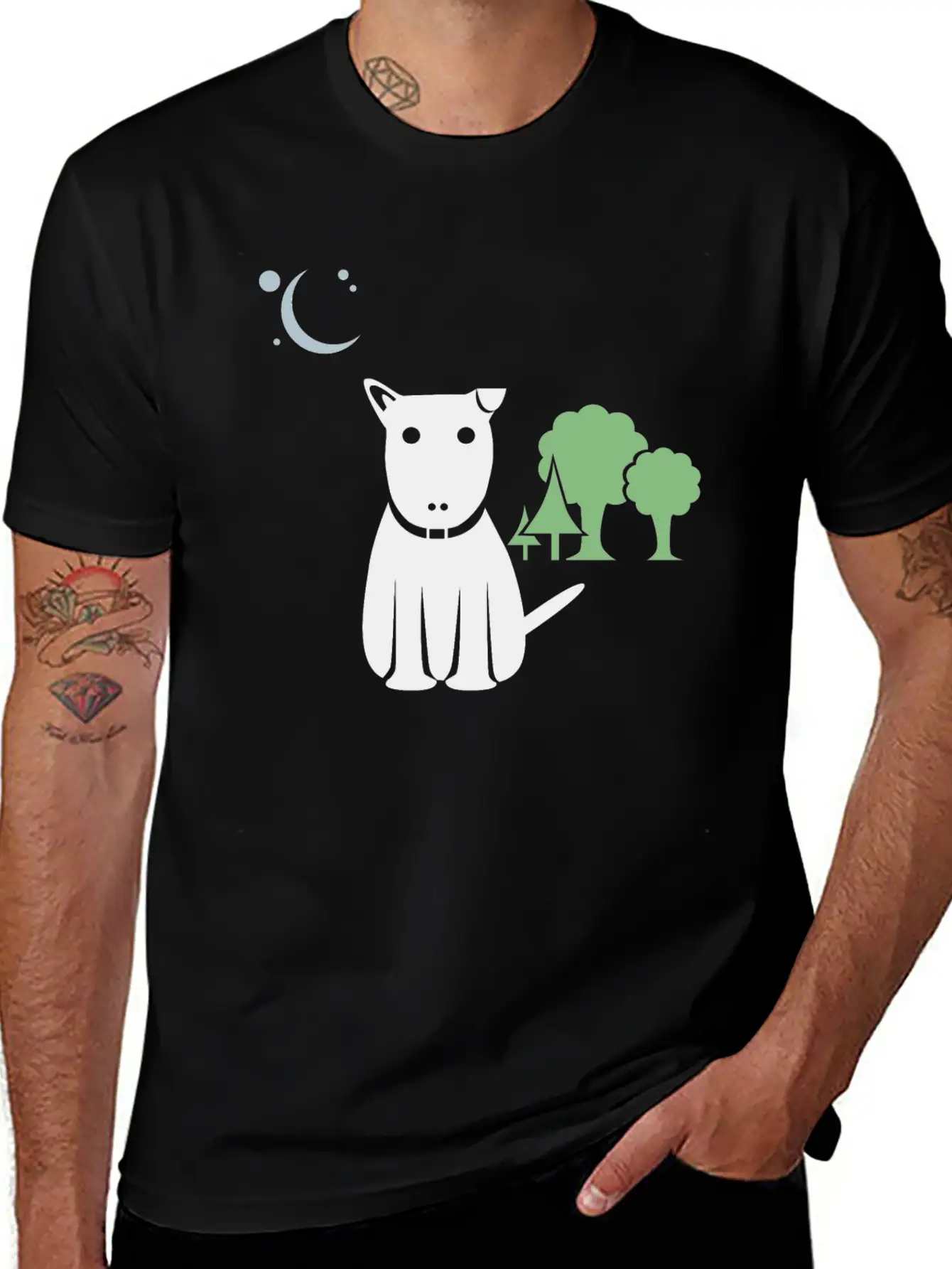 Lost Dog At Night Breathable Graphic T-Shirt – Perfect For Casual Days