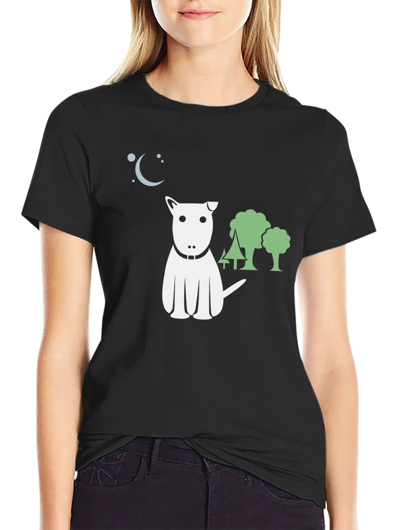 Lost Dog At Night Breathable Graphic T-Shirt – Perfect For Casual Days