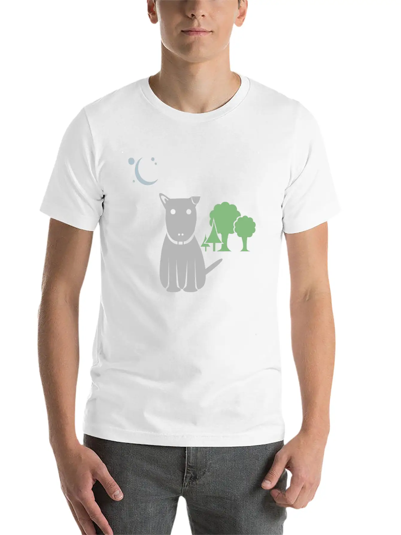 Lost Dog At Night Breathable Graphic T-Shirt – Perfect For Casual Days