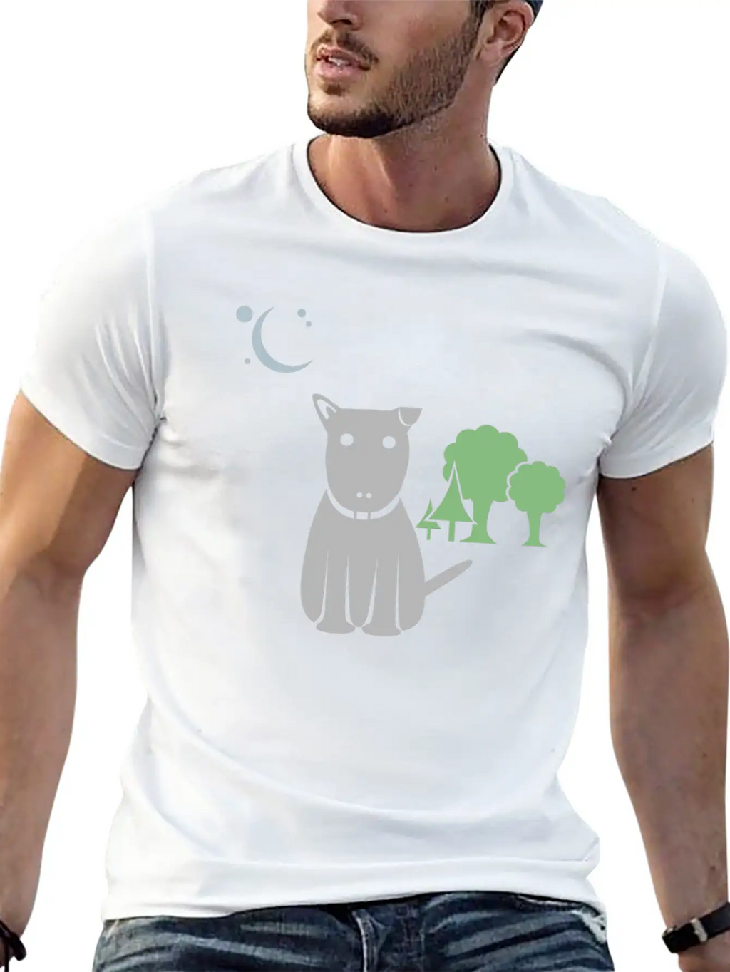 Lost Dog At Night Breathable Graphic T-Shirt – Perfect For Casual Days